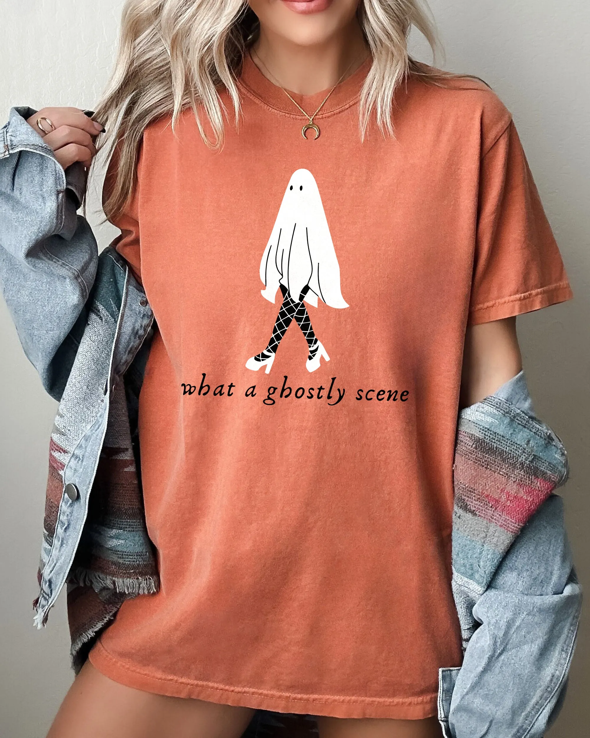 What A Ghostly Scene, Spooky, Skeleton, Ghost, Witch, Skull, Aesthetic, Meme, Halloween, Costume, Tshirt Comfort Colors T-Shirt sold by Refinery Number One