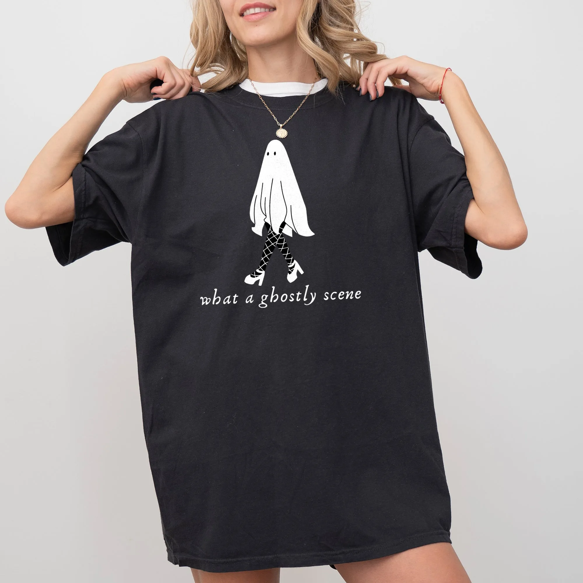What A Ghostly Scene, Spooky, Skeleton, Ghost, Witch, Skull, Aesthetic, Meme, Halloween, Costume, Tshirt Comfort Colors T-Shirt sold by Refinery Number One product image thumbnail 5