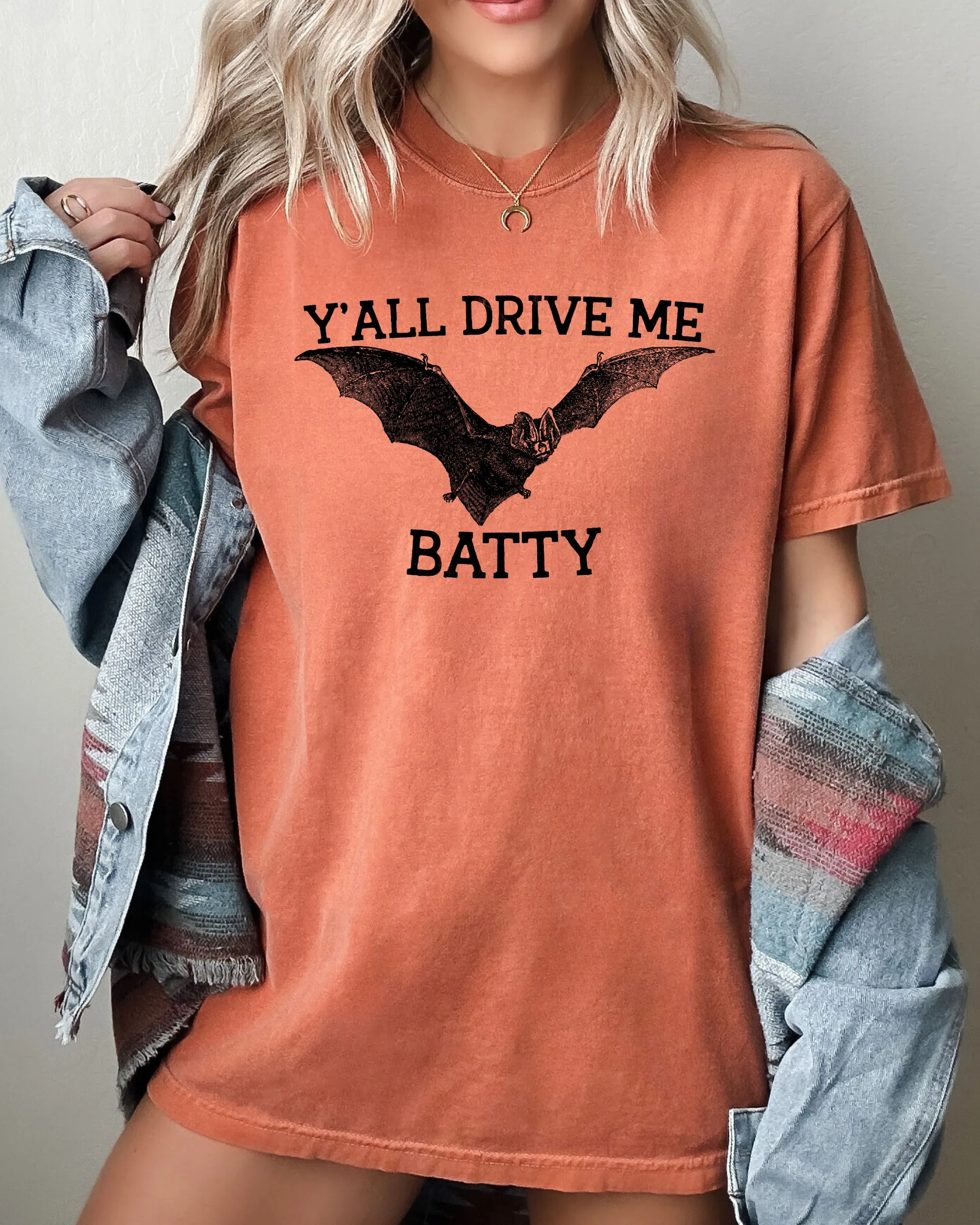Y'All Drive Me Batty, Spooky, Bat, Ghost, Witch, Skull, Aesthetic, Meme, Halloween, Costume, Tshirt Comfort Colors T-Shirt sold by Refinery Number One product image thumbnail 3