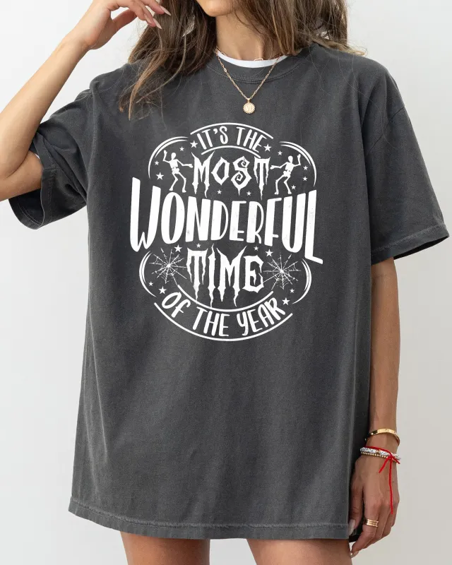 It's The Most Wonderful Time Of The Year, Skeleton, Spider Web, Witch, Skull, Spooky, Aesthetic, Meme, Halloween, Costume, Tshirt Comfort Colors T-Shirt sold by Refinery Number One