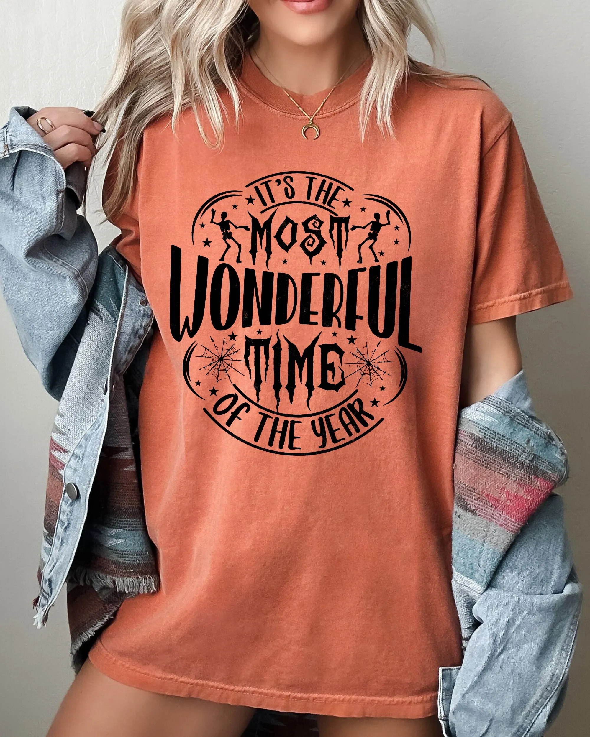 It's The Most Wonderful Time Of The Year, Skeleton, Spider Web, Witch, Skull, Spooky, Aesthetic, Meme, Halloween, Costume, Tshirt Comfort Colors T-Shirt sold by Refinery Number One product image thumbnail 3