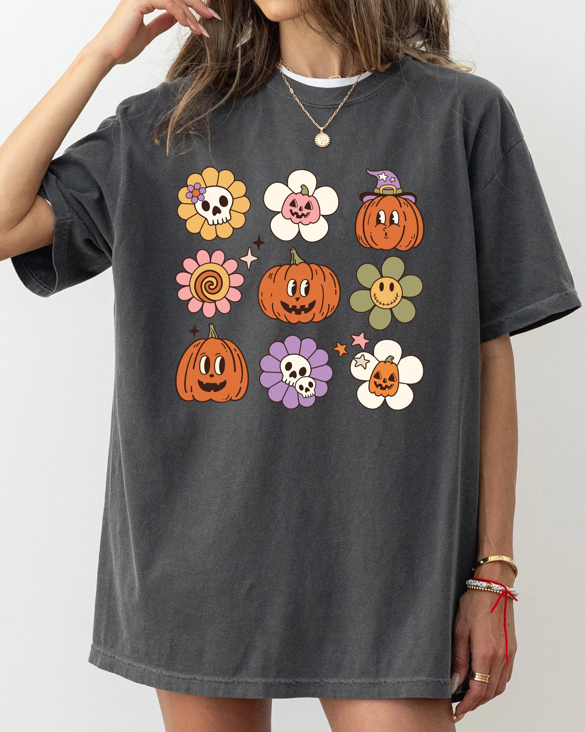 Retro Pumpkins, Fall, Skeleton, Witch, Skull, Spooky, Aesthetic, Meme, Halloween, Costume, Tshirt Comfort Colors T-Shirt sold by Refinery Number One