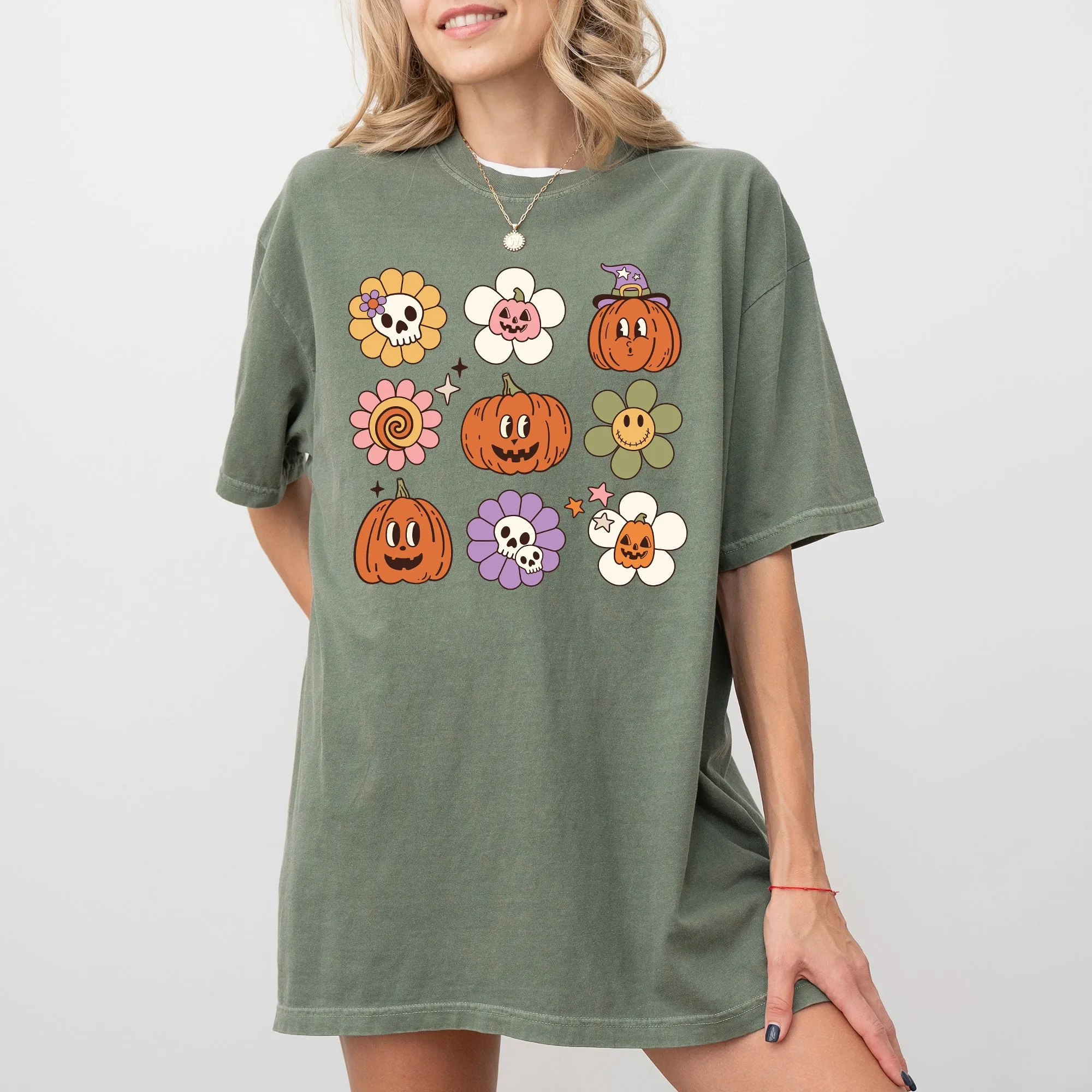 Retro Pumpkins, Fall, Skeleton, Witch, Skull, Spooky, Aesthetic, Meme, Halloween, Costume, Tshirt Comfort Colors T-Shirt sold by Refinery Number One product image thumbnail 3