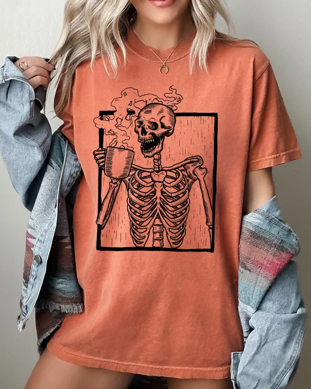Coffee, Skeleton, Witch, Ghost, Skull, Spooky, Aesthetic, Meme, Halloween, Costume, Tshirt Comfort Colors T-Shirt sold by Refinery Number One