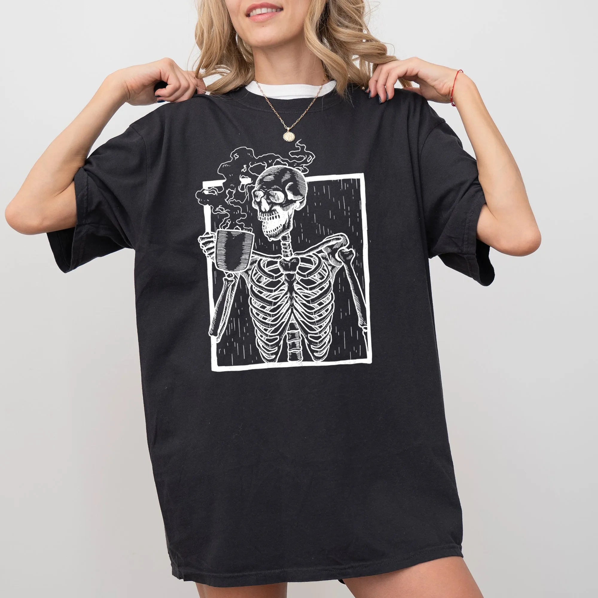 Coffee, Skeleton, Witch, Ghost, Skull, Spooky, Aesthetic, Meme, Halloween, Costume, Tshirt Comfort Colors T-Shirt sold by Refinery Number One product image thumbnail 3
