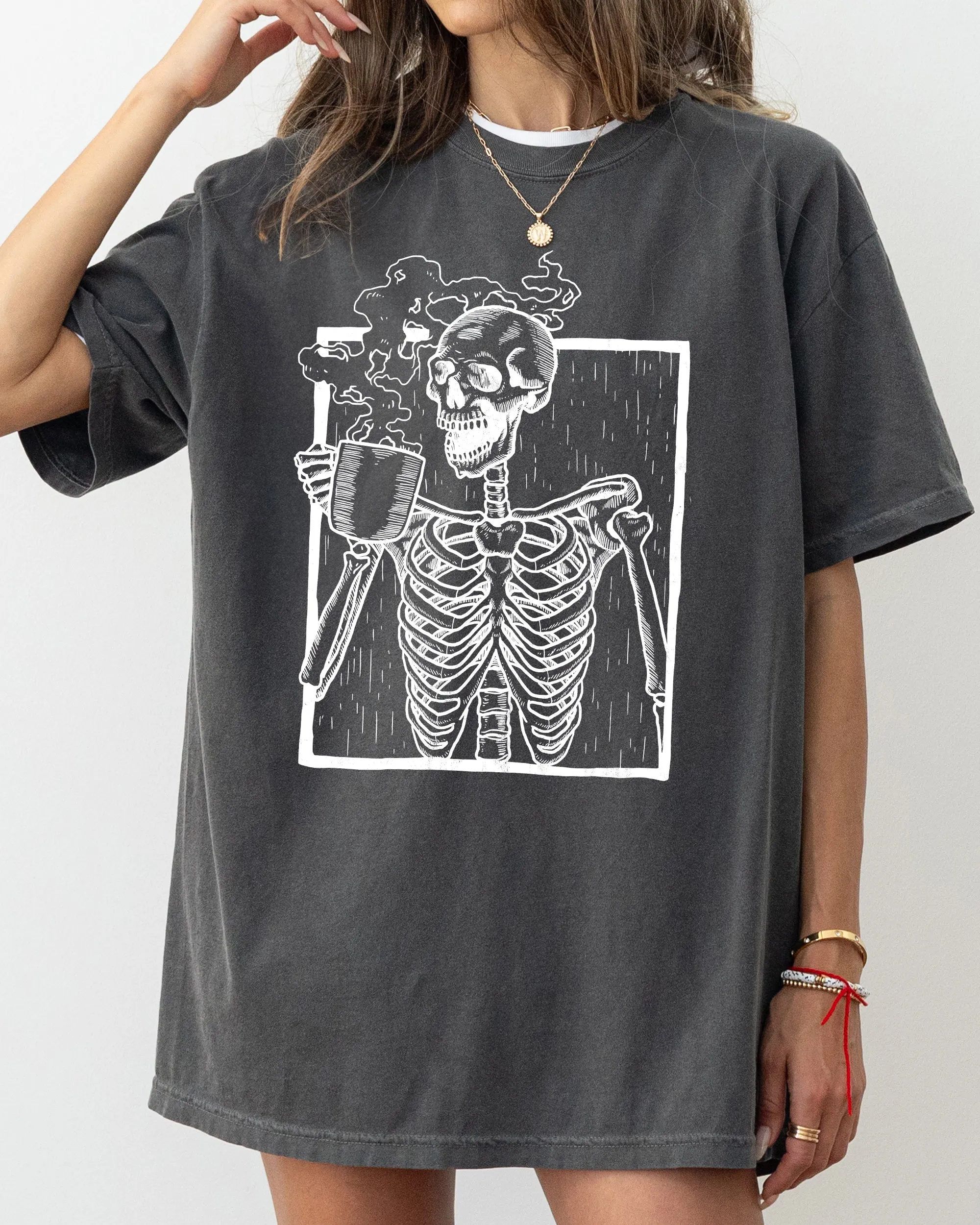 Coffee, Skeleton, Witch, Ghost, Skull, Spooky, Aesthetic, Meme, Halloween, Costume, Tshirt Comfort Colors T-Shirt sold by Refinery Number One product image thumbnail 4