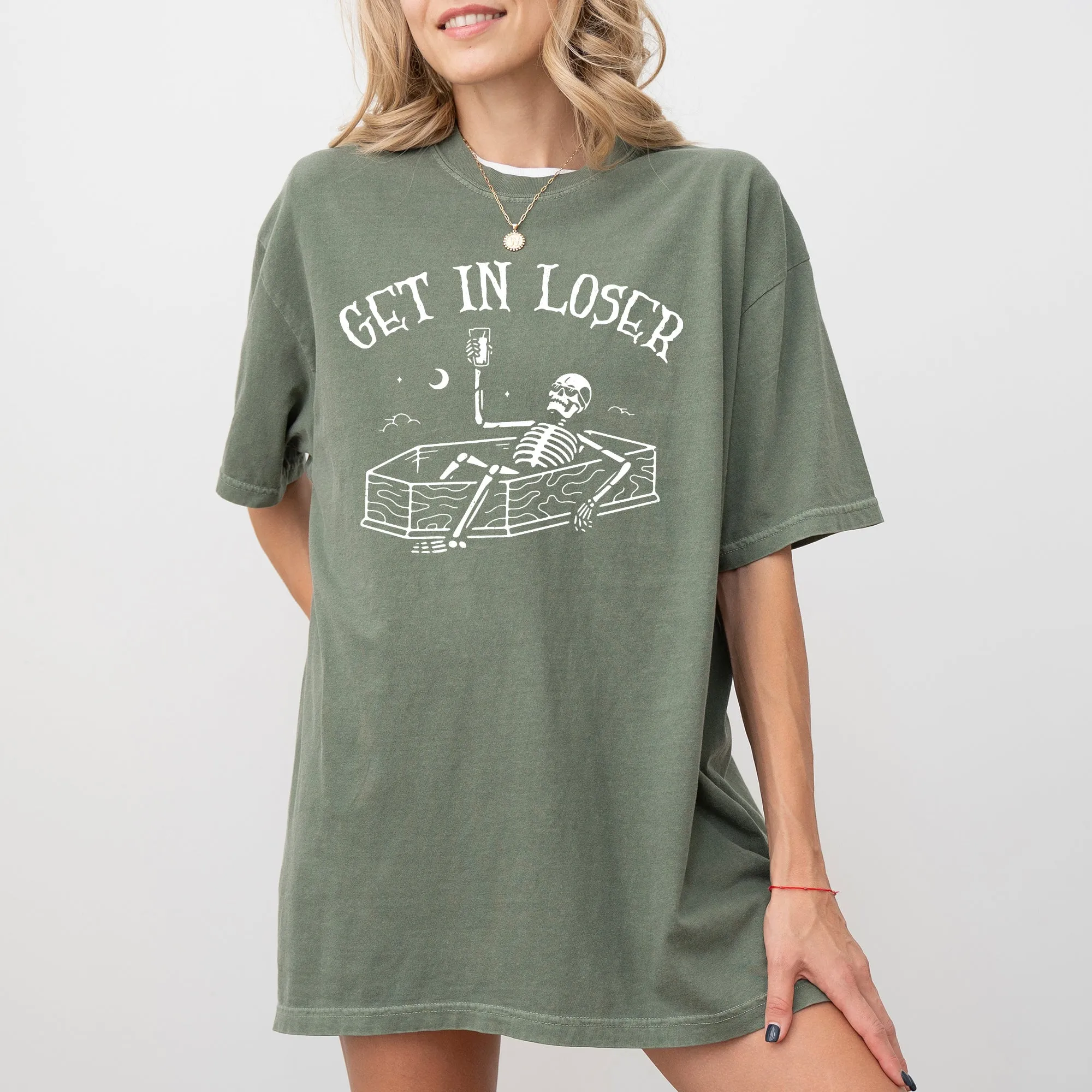 Get In Loser, Skeleton, Witch, Ghost, Skull, Spooky, Aesthetic, Meme, Halloween, Costume, Tshirt Comfort Colors T-Shirt sold by Refinery Number One product image thumbnail 5