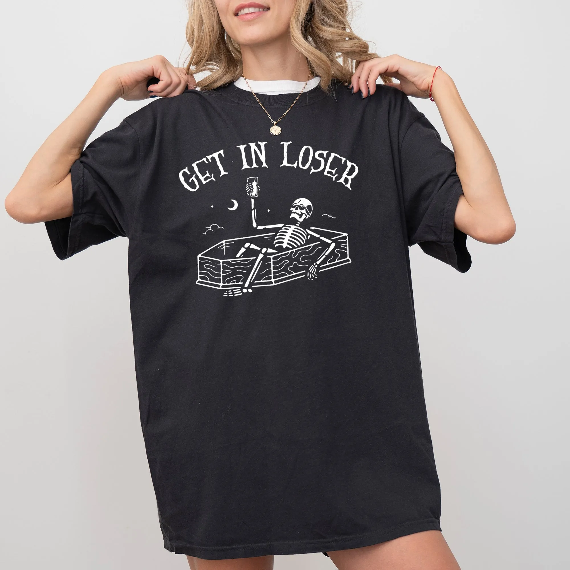 Get In Loser, Skeleton, Witch, Ghost, Skull, Spooky, Aesthetic, Meme, Halloween, Costume, Tshirt Comfort Colors T-Shirt sold by Refinery Number One product image thumbnail 4