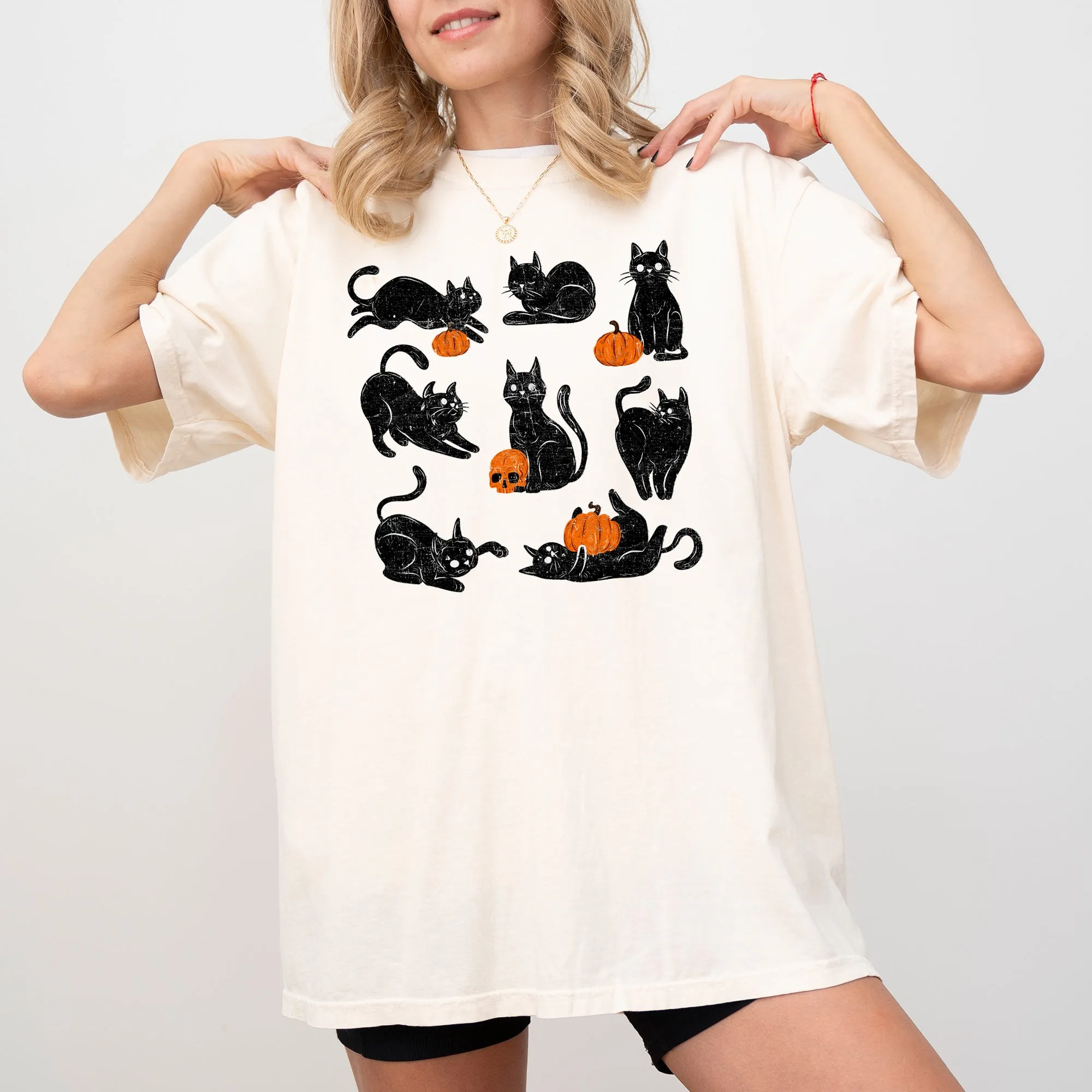 Mini Cats and Pumpkins, Skeleton, Witch, Ghost, Skull, Spooky, Aesthetic, Meme, Halloween, Costume, Tshirt Comfort Colors T-Shirt sold by Refinery Number One product image thumbnail 2