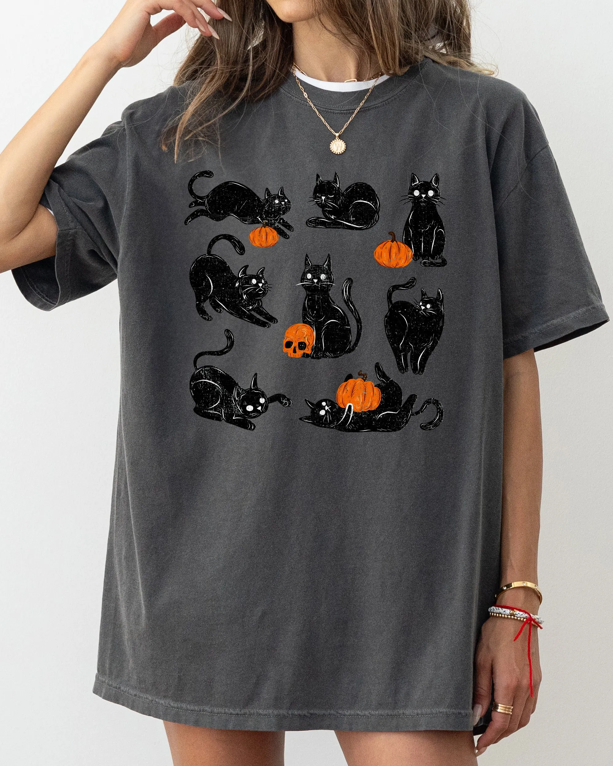 Mini Cats and Pumpkins, Skeleton, Witch, Ghost, Skull, Spooky, Aesthetic, Meme, Halloween, Costume, Tshirt Comfort Colors T-Shirt sold by Refinery Number One product image thumbnail 4