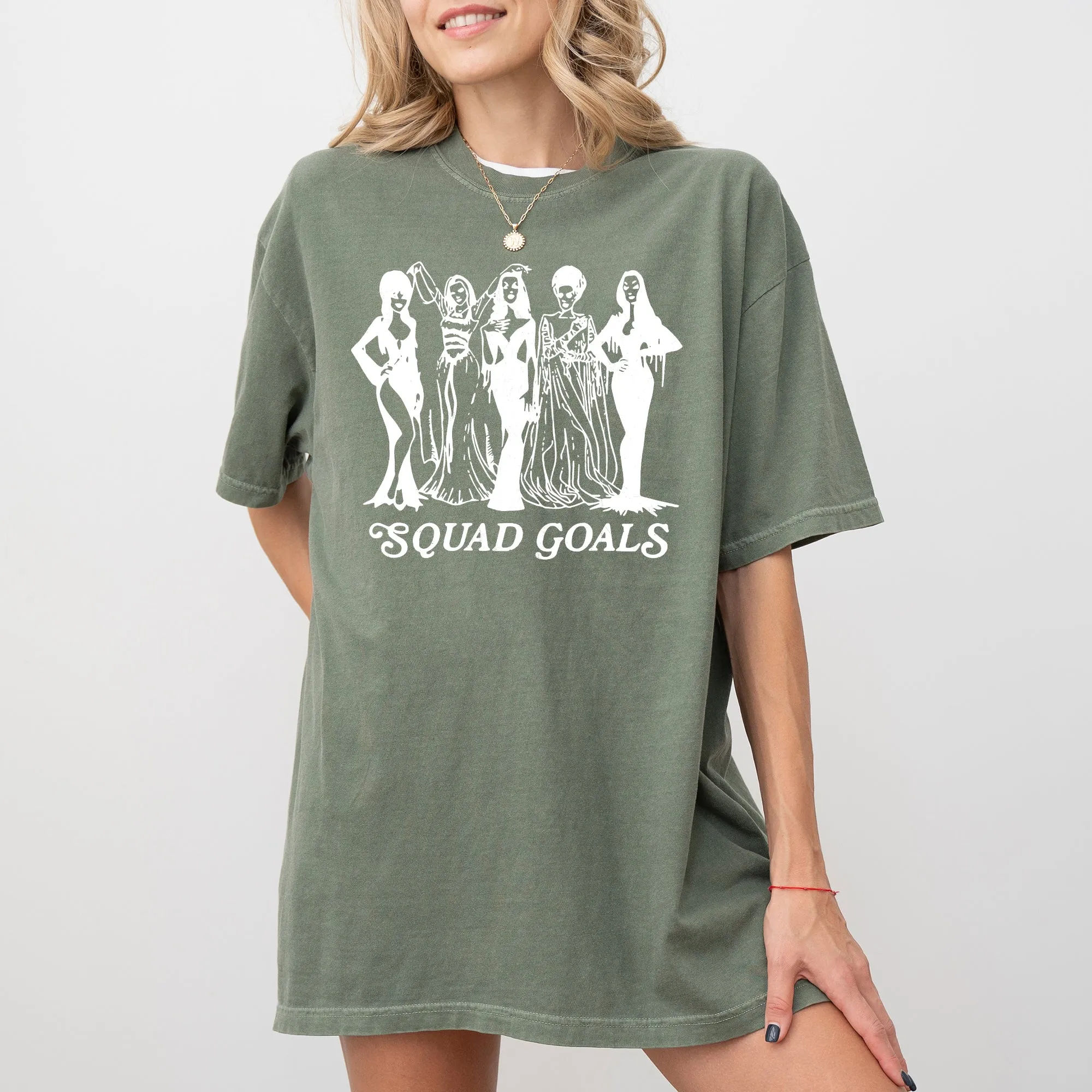 Squad Goals, Skeleton, Ghost, Witch, Skull, Spooky, Aesthetic, Meme, Halloween, Costume, Tshirt Comfort Colors T-Shirt sold by Refinery Number One product image thumbnail 4