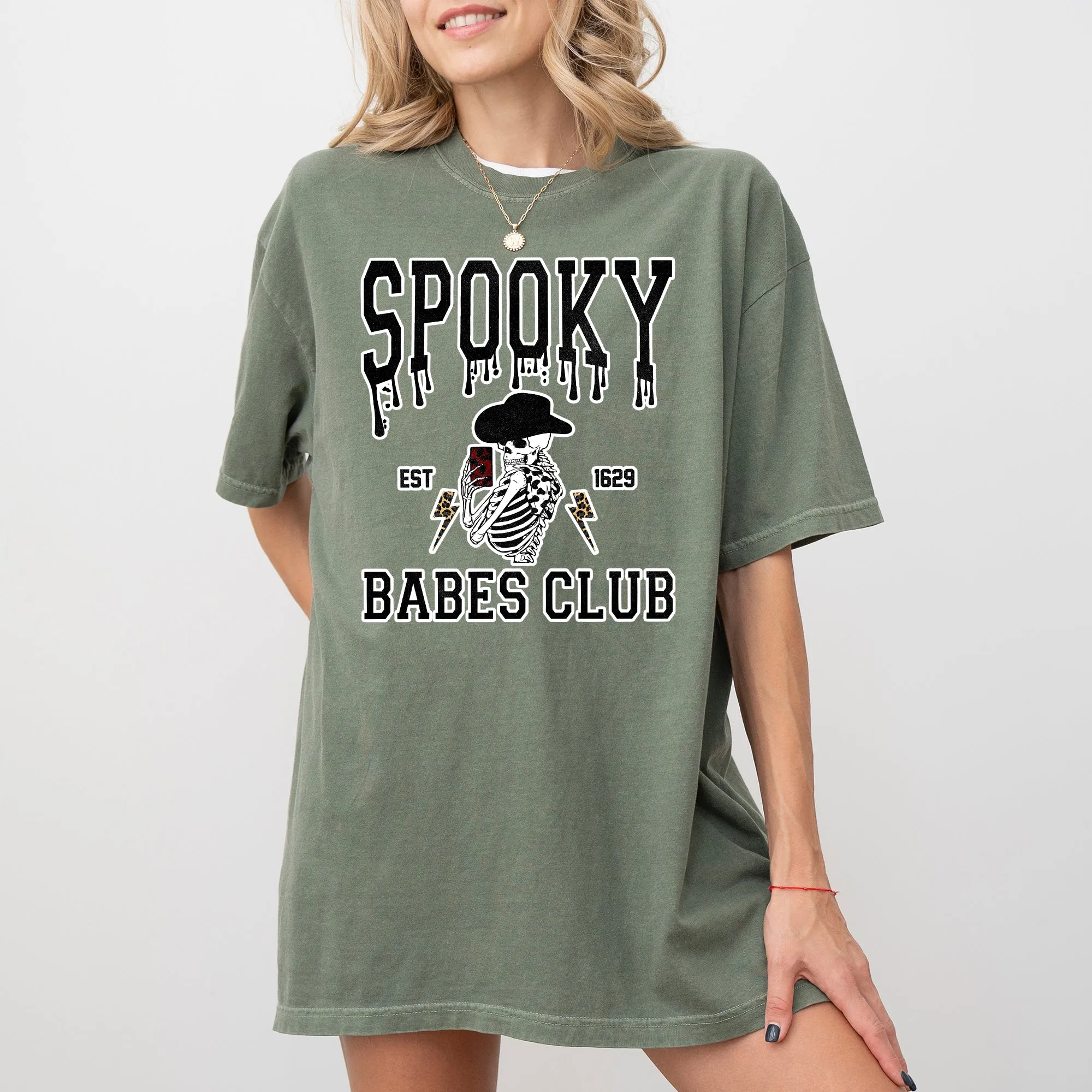 Spooky Babes Club, Ghost, Skeleton, Witch, Skull, Aesthetic, Meme, Halloween, Costume, Tshirt Comfort Colors T-Shirt sold by Refinery Number One product image thumbnail 5