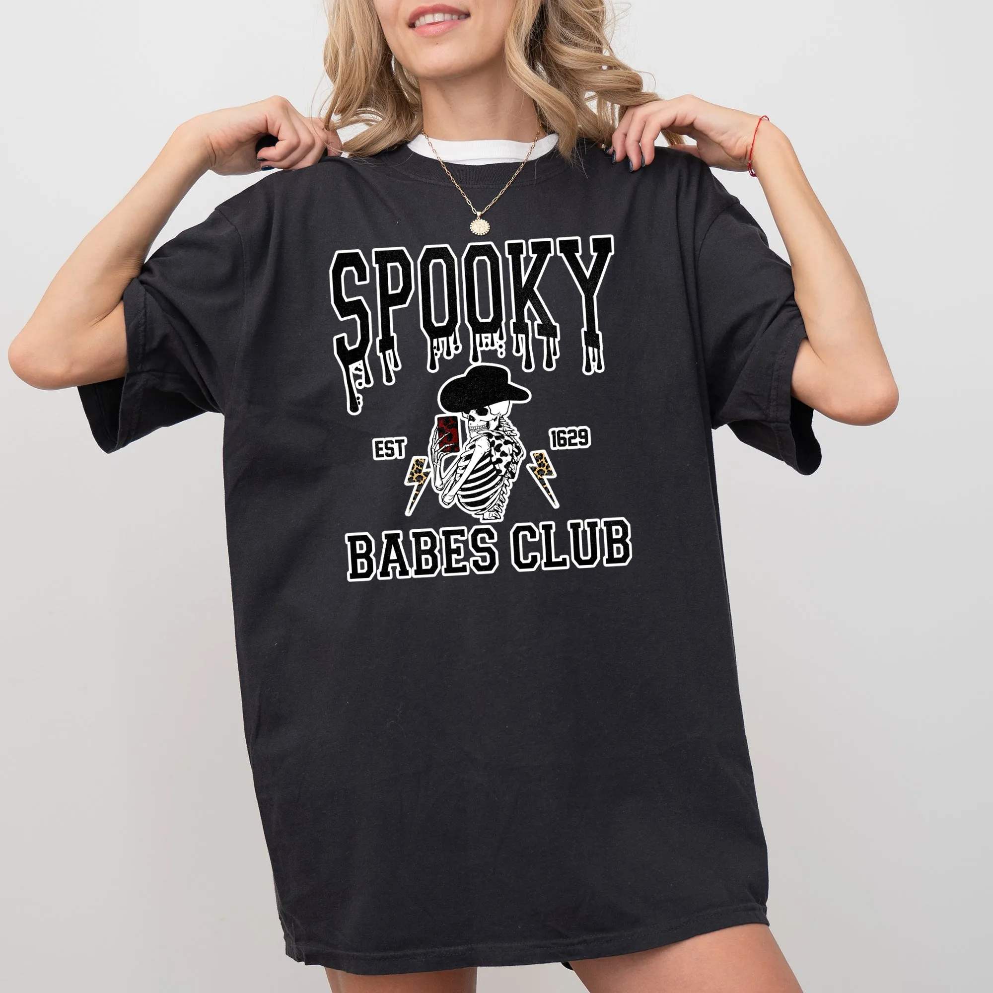 Spooky Babes Club, Ghost, Skeleton, Witch, Skull, Aesthetic, Meme, Halloween, Costume, Tshirt Comfort Colors T-Shirt sold by Refinery Number One product image thumbnail 3