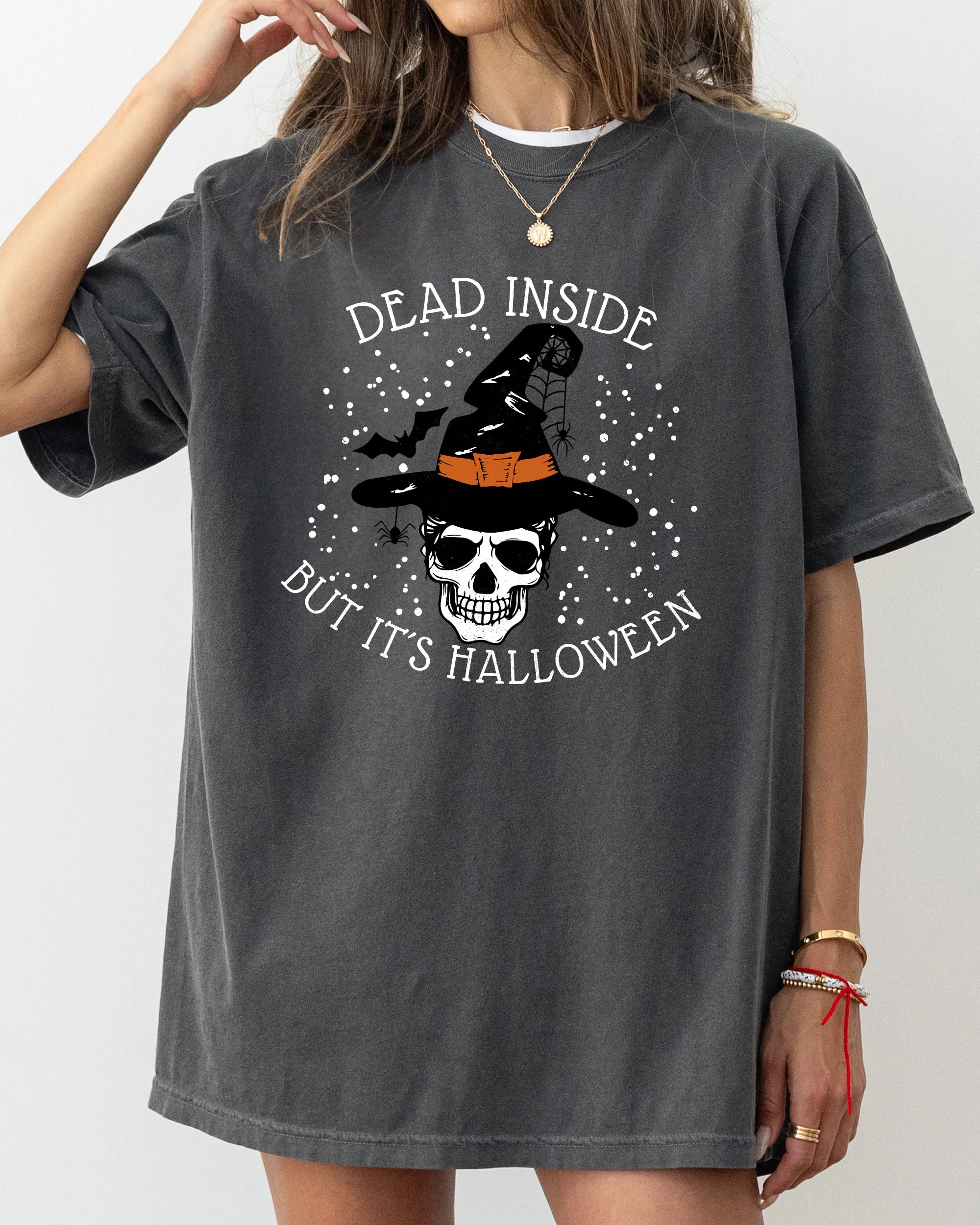 Dead Inside, Skeleton, Ghost, Western, Witch, Skull, Aesthetic, Meme, Halloween, Costume, Tshirt Comfort Colors T-Shirt sold by Refinery Number One