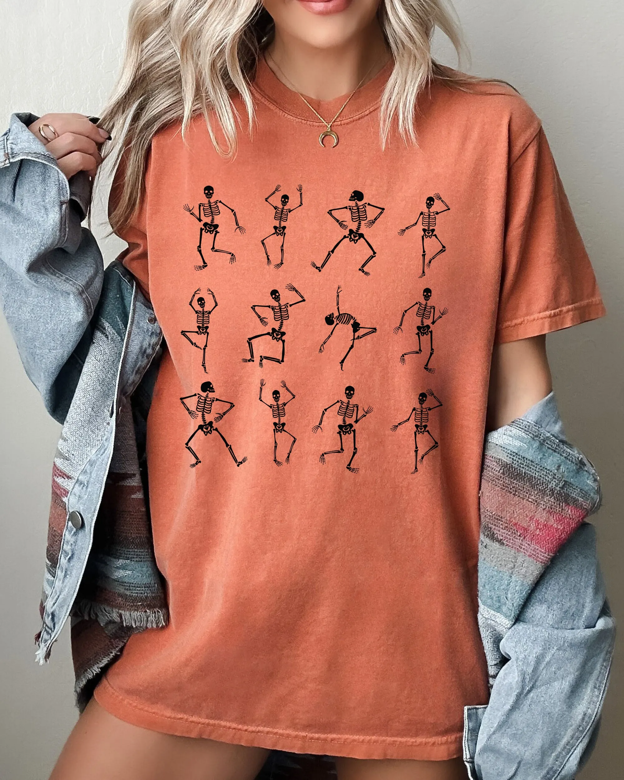 Mini Dancing Skeletons, Ghost, Western, Witch, Skull, Aesthetic, Meme, Halloween, Costume, Tshirt Comfort Colors T-Shirt sold by Refinery Number One product image thumbnail 4