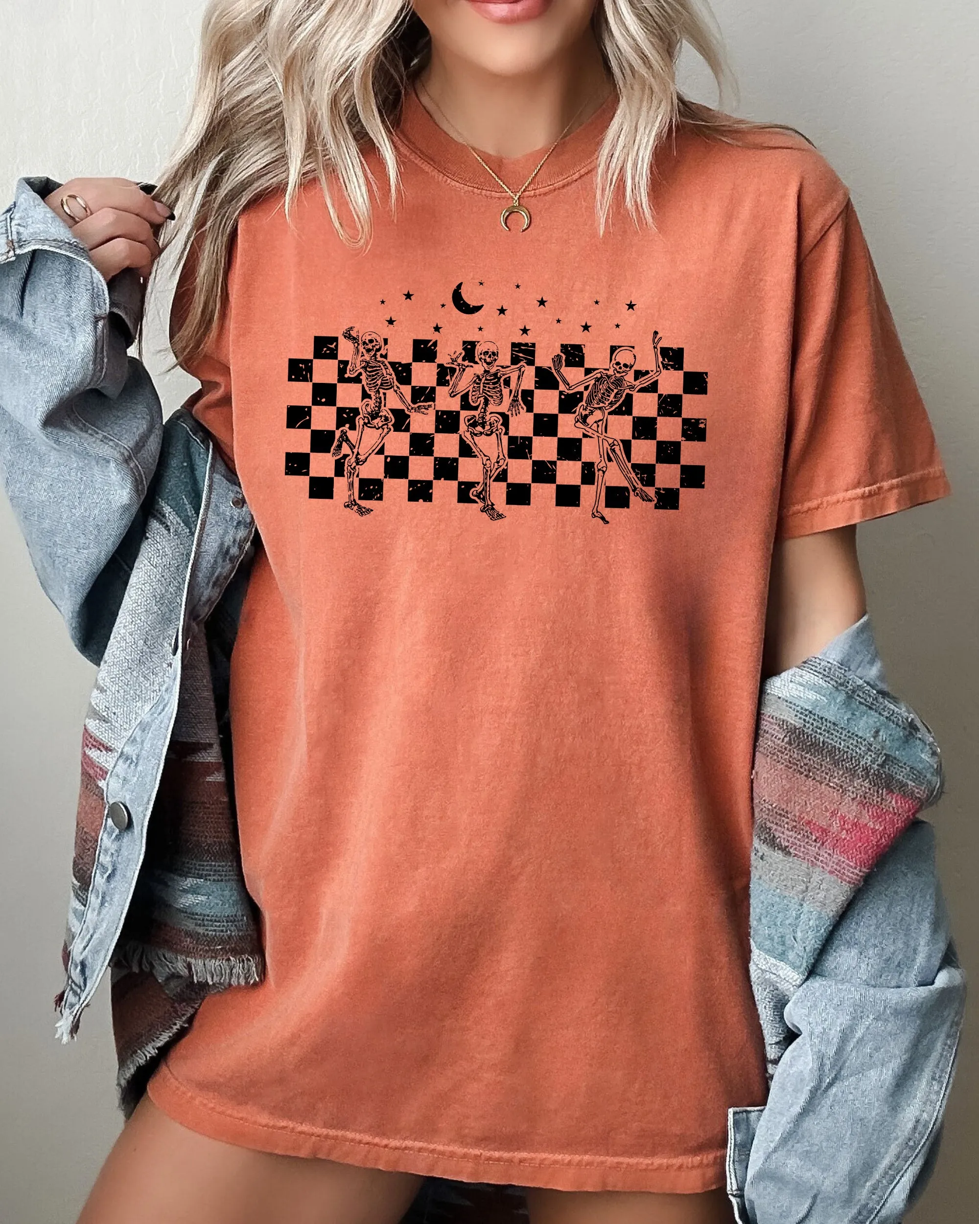 Dancing Skeletons, Checkered, Ghost, Western, Witch, Skull, Aesthetic, Meme, Halloween, Costume, Tshirt Comfort Colors T-Shirt sold by Refinery Number One product image thumbnail 4