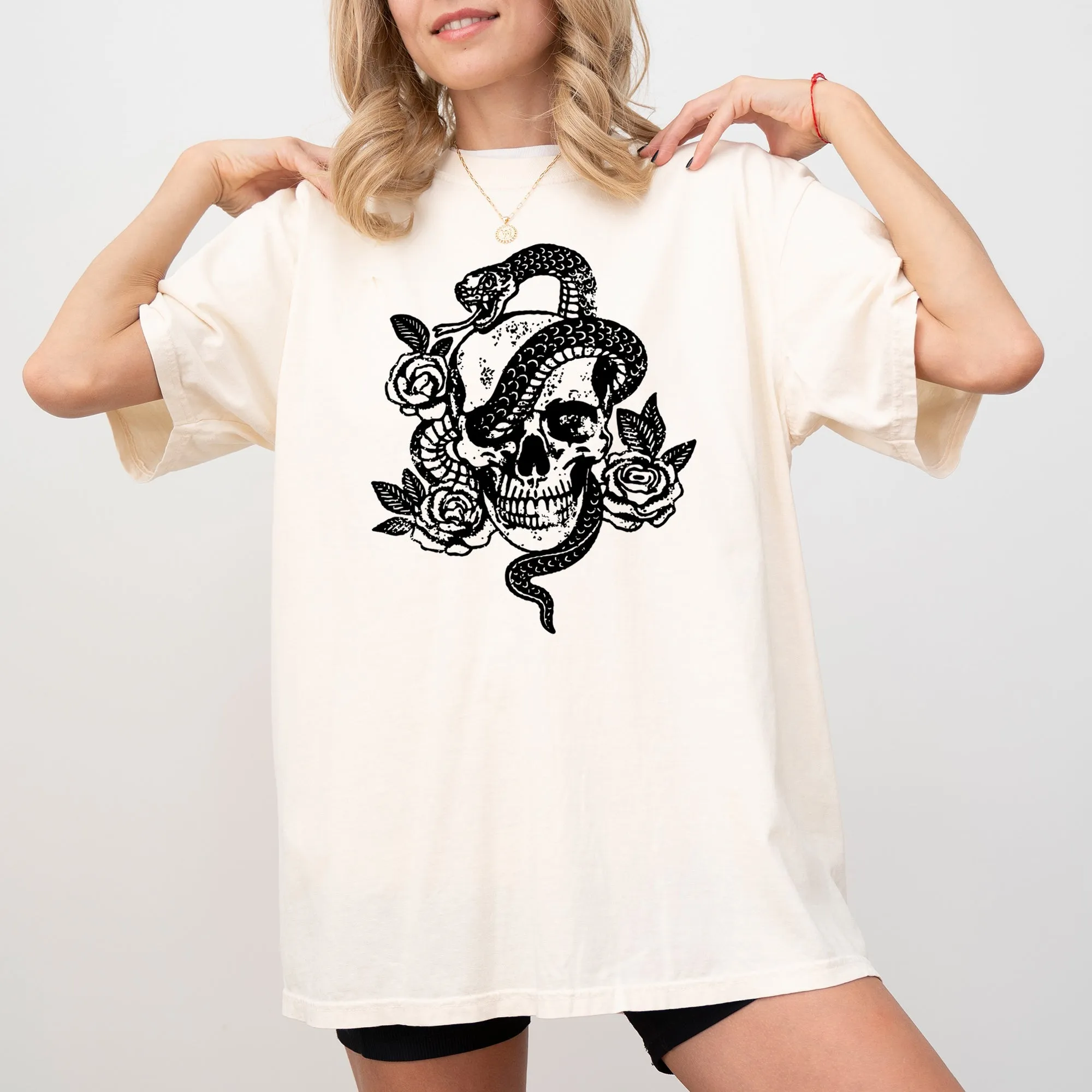 Skull, Roses, Snake, Skeleton, Ghost, Western, Witch, Aesthetic, Meme, Halloween, Costume, Tshirt Comfort Colors T-Shirt sold by Refinery Number One product image thumbnail 2