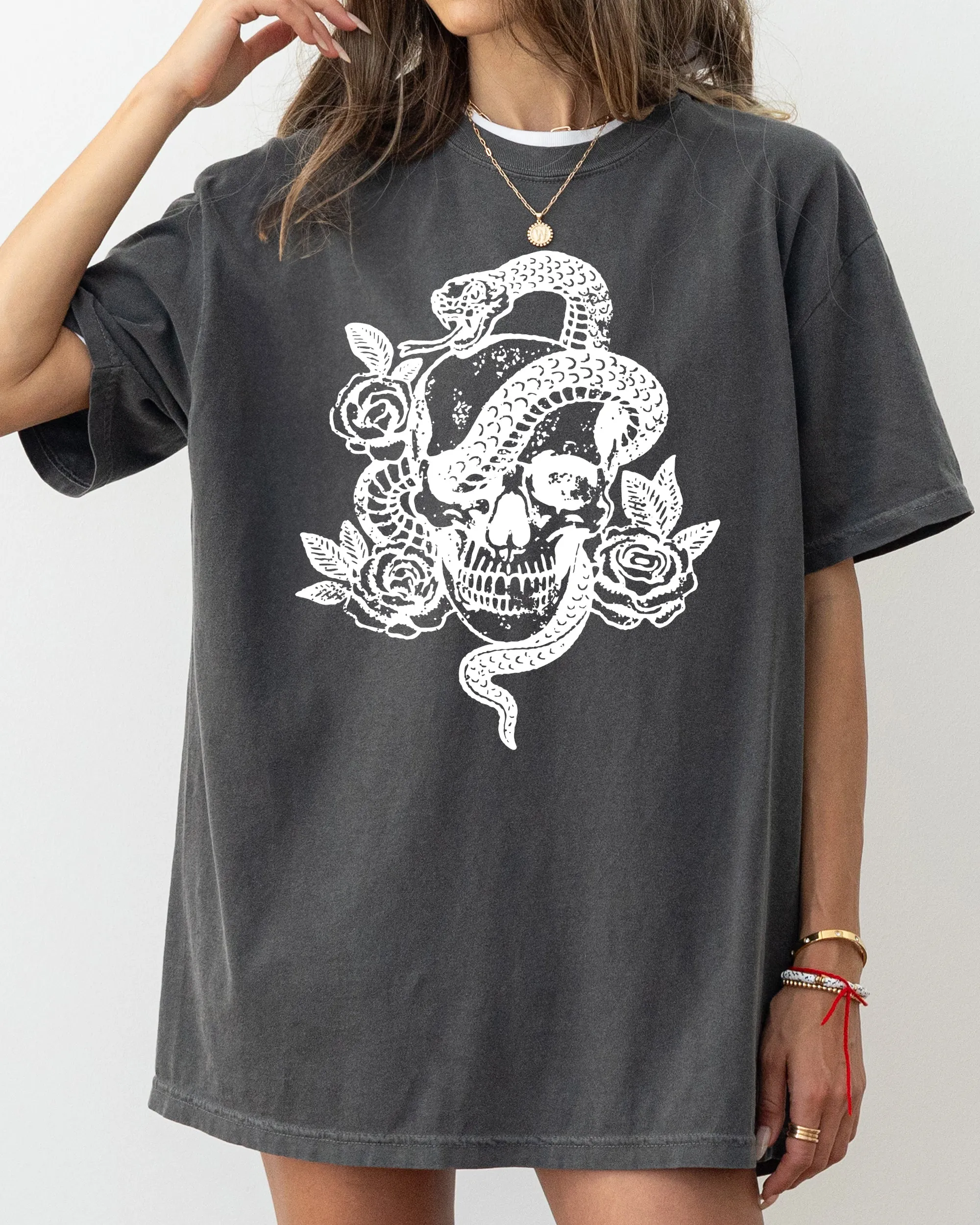 Skull, Roses, Snake, Skeleton, Ghost, Western, Witch, Aesthetic, Meme, Halloween, Costume, Tshirt Comfort Colors T-Shirt sold by Refinery Number One product image thumbnail 5
