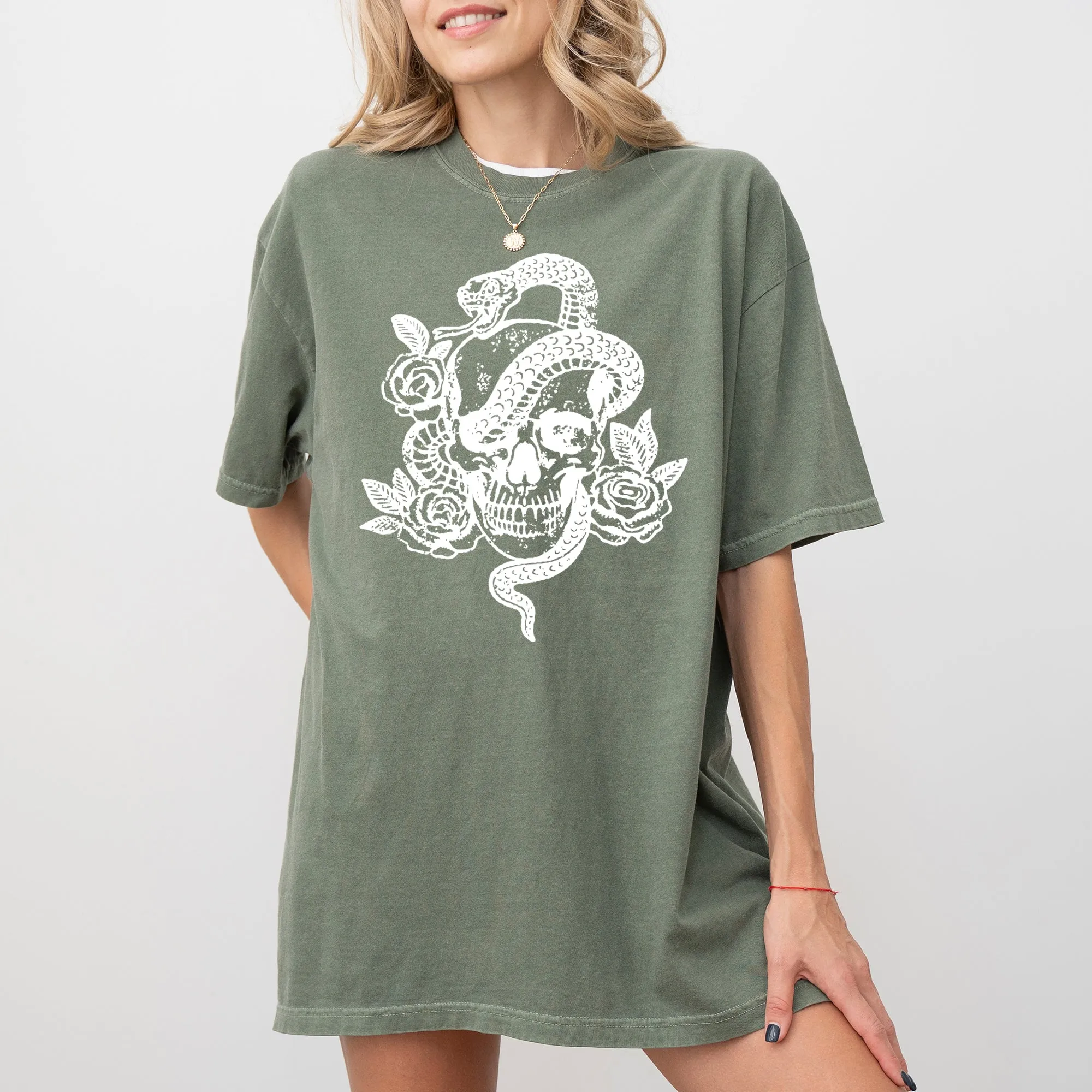 Skull, Roses, Snake, Skeleton, Ghost, Western, Witch, Aesthetic, Meme, Halloween, Costume, Tshirt Comfort Colors T-Shirt sold by Refinery Number One product image thumbnail 4