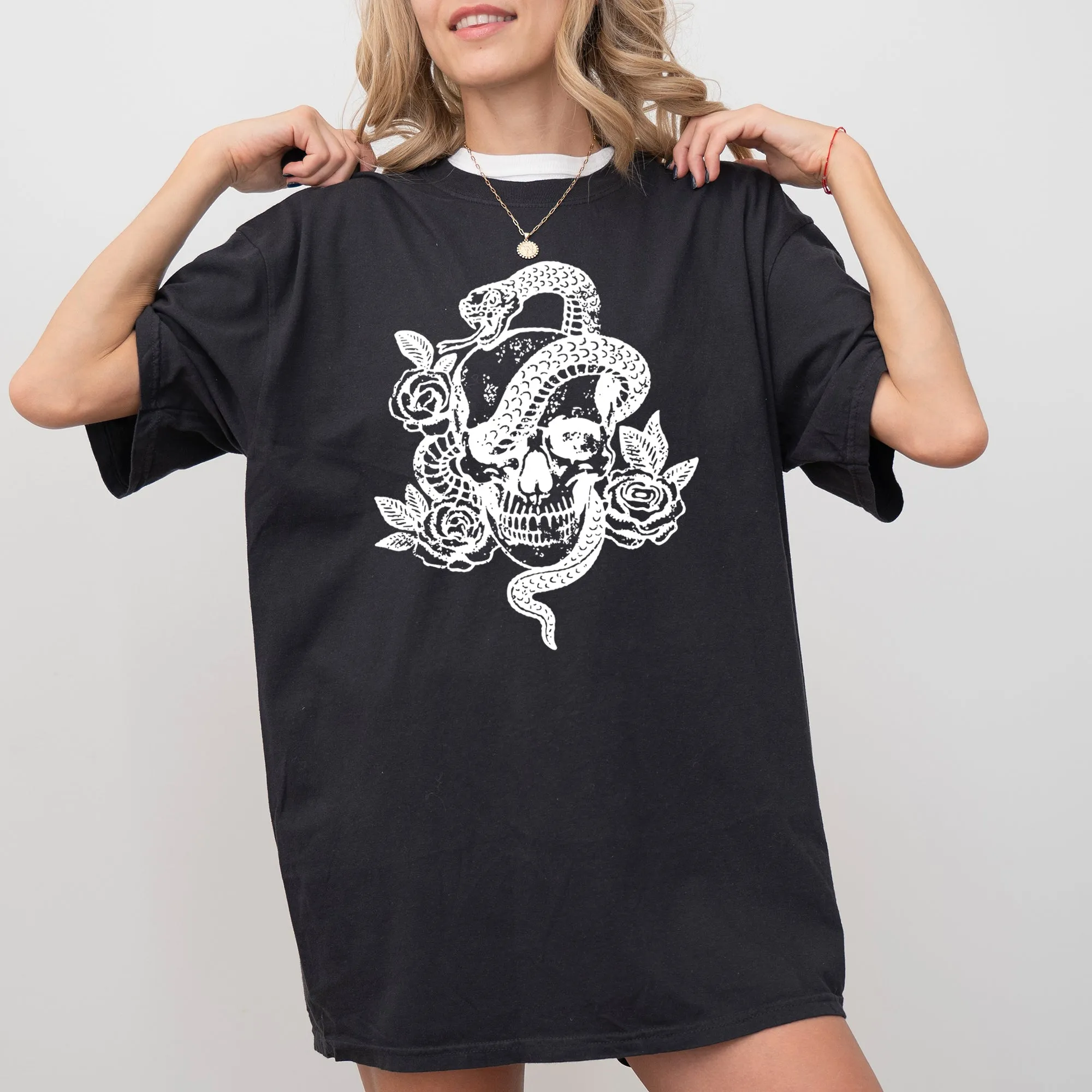 Skull, Roses, Snake, Skeleton, Ghost, Western, Witch, Aesthetic, Meme, Halloween, Costume, Tshirt Comfort Colors T-Shirt sold by Refinery Number One product image thumbnail 3