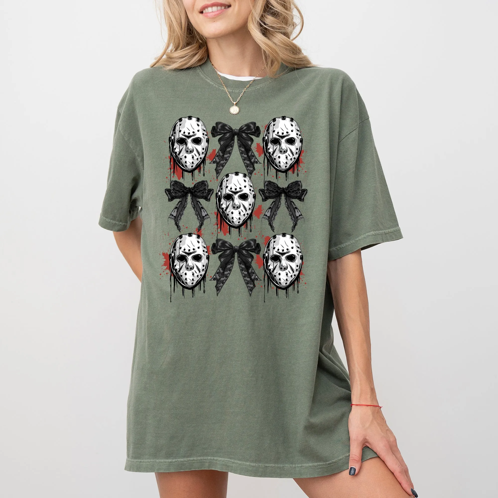 Masks and Bows, Ghost, Spooky, Scary, Skeleton, Skull, Western, Witch, Aesthetic, Meme, Halloween, Costume, Tshirt Comfort Colors T-Shirt sold by Refinery Number One product image thumbnail 4
