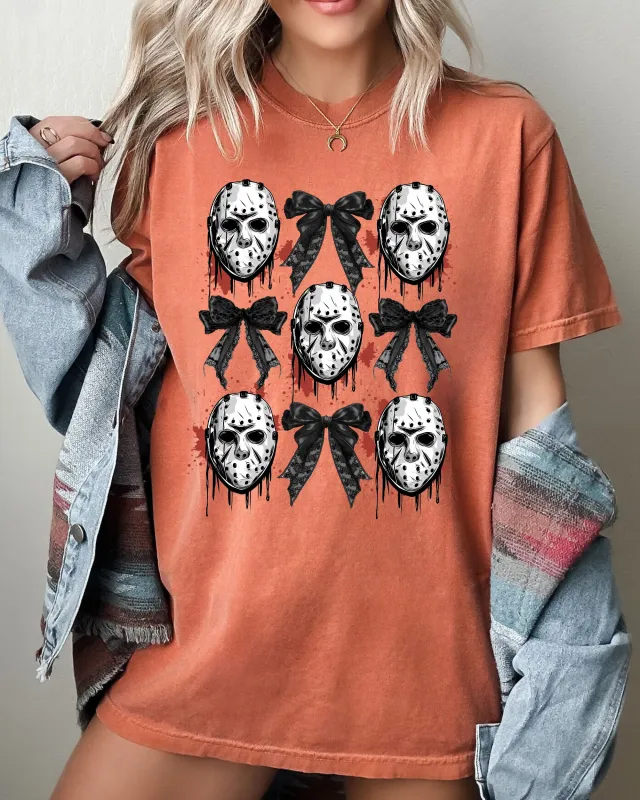 Masks and Bows, Ghost, Spooky, Scary, Skeleton, Skull, Western, Witch, Aesthetic, Meme, Halloween, Costume, Tshirt Comfort Colors T-Shirt sold by Refinery Number One