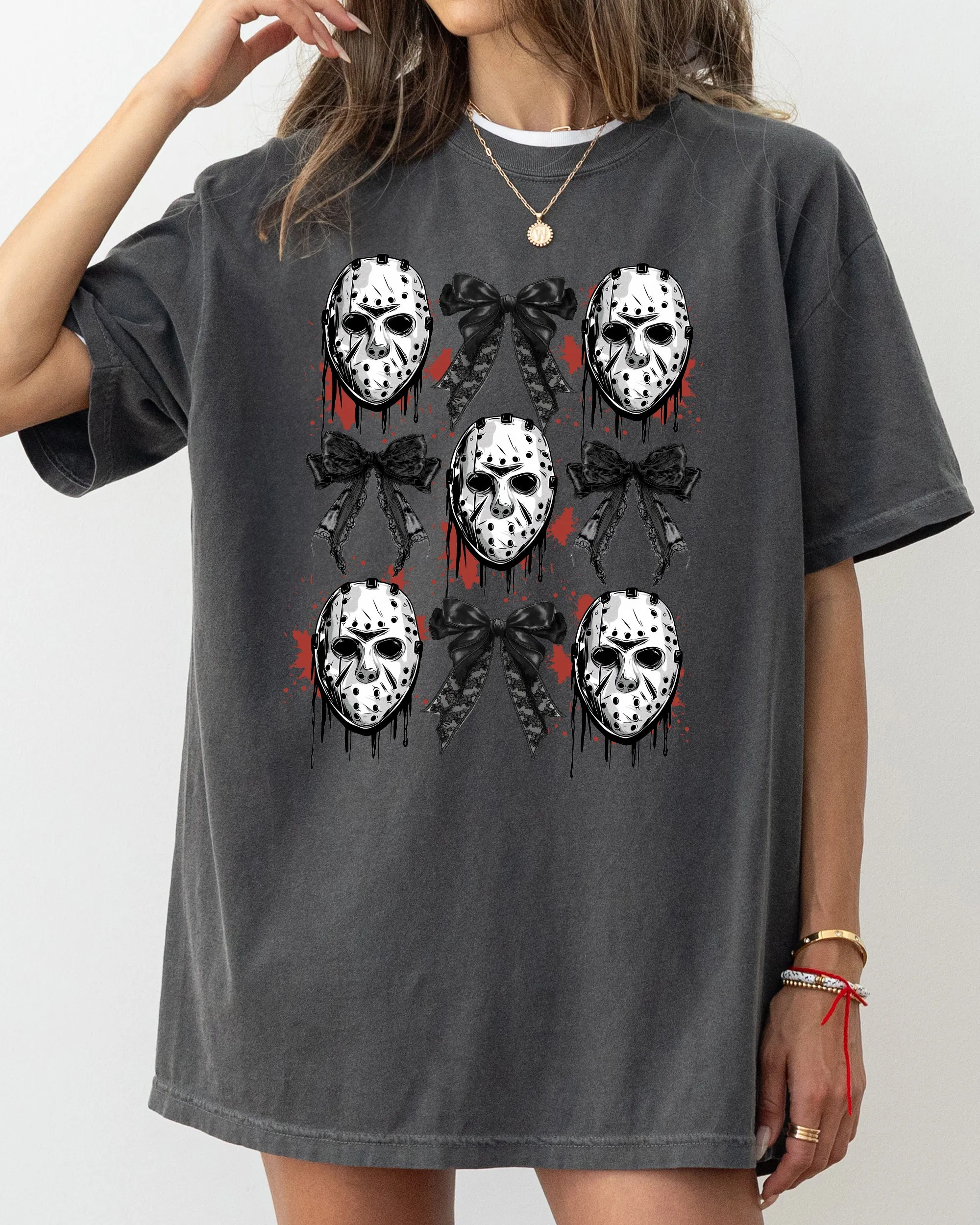 Masks and Bows, Ghost, Spooky, Scary, Skeleton, Skull, Western, Witch, Aesthetic, Meme, Halloween, Costume, Tshirt Comfort Colors T-Shirt sold by Refinery Number One product image thumbnail 3