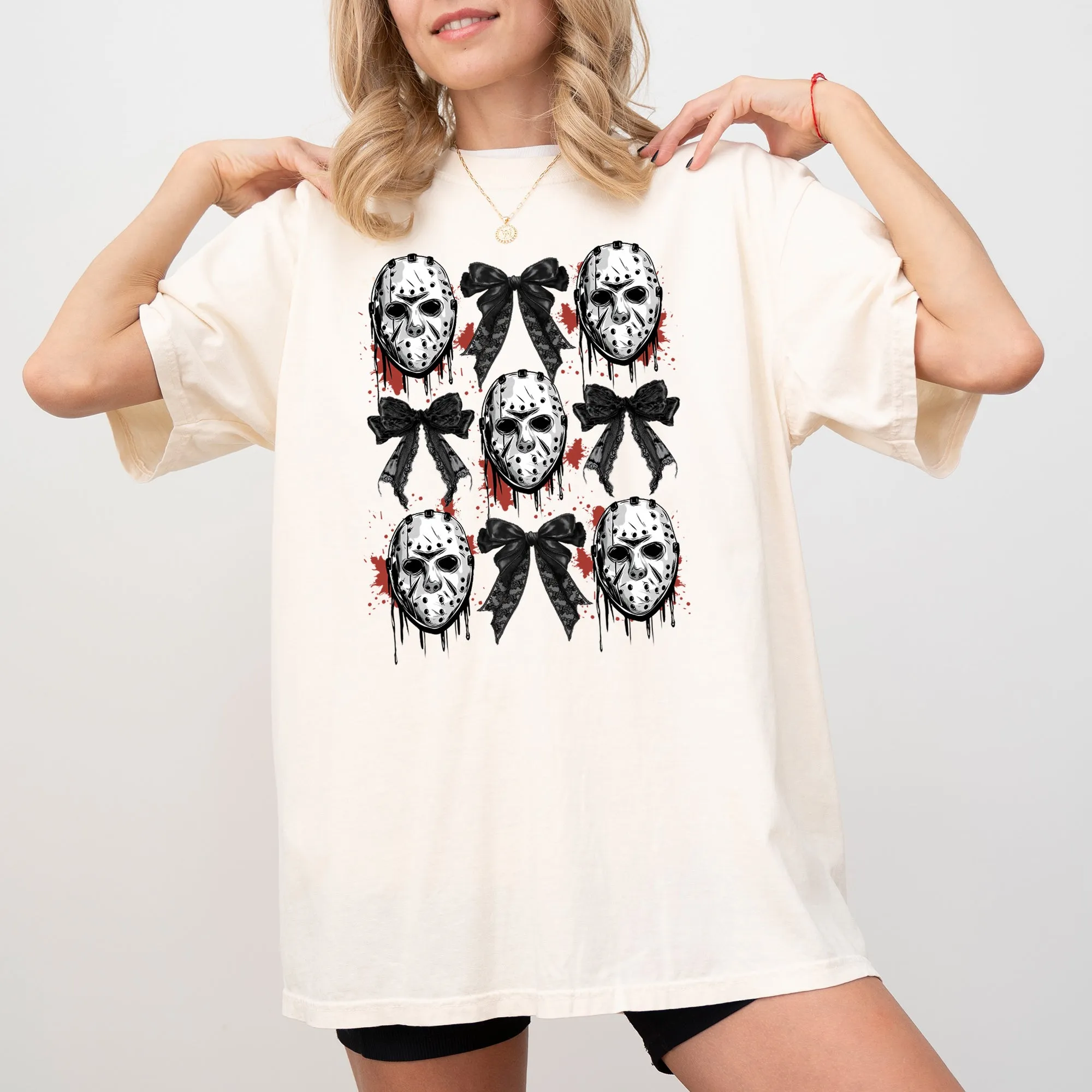 Masks and Bows, Ghost, Spooky, Scary, Skeleton, Skull, Western, Witch, Aesthetic, Meme, Halloween, Costume, Tshirt Comfort Colors T-Shirt sold by Refinery Number One product image thumbnail 2