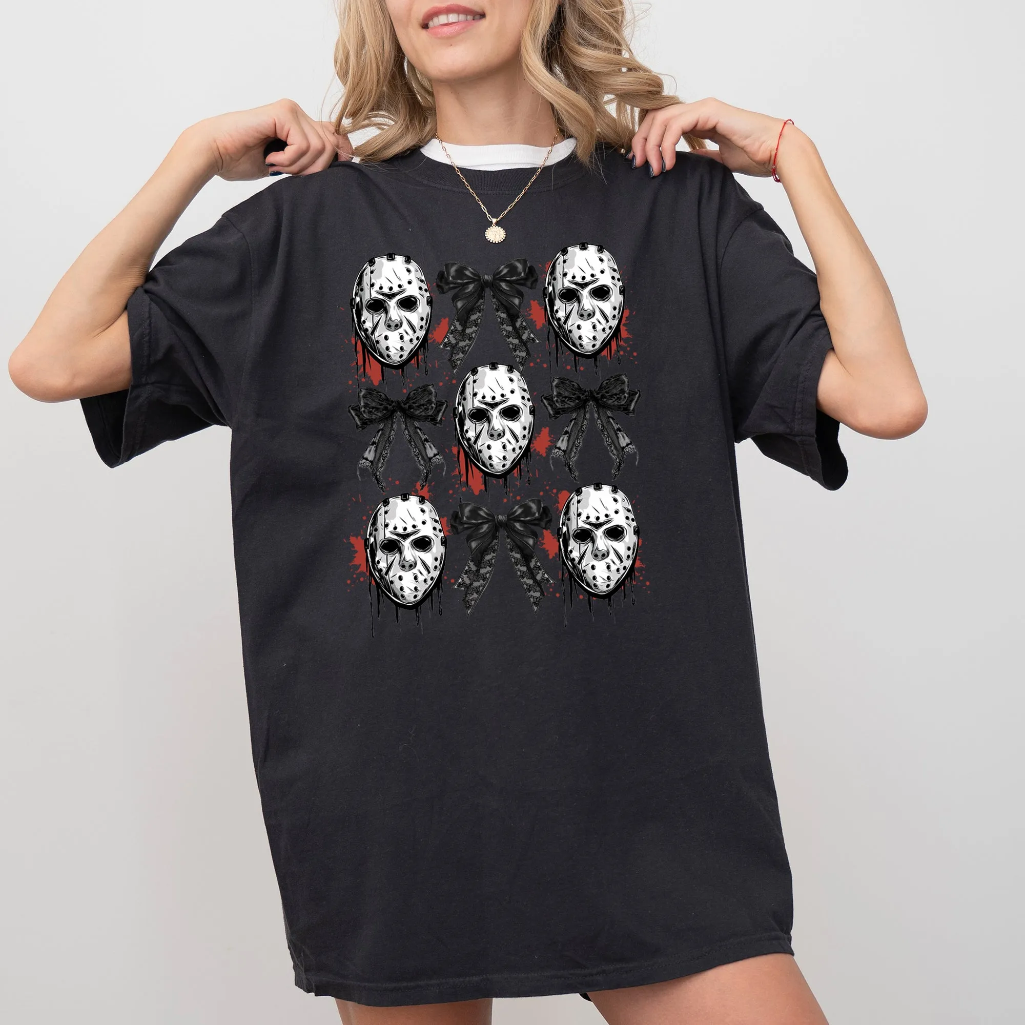 Masks and Bows, Ghost, Spooky, Scary, Skeleton, Skull, Western, Witch, Aesthetic, Meme, Halloween, Costume, Tshirt Comfort Colors T-Shirt sold by Refinery Number One product image thumbnail 5