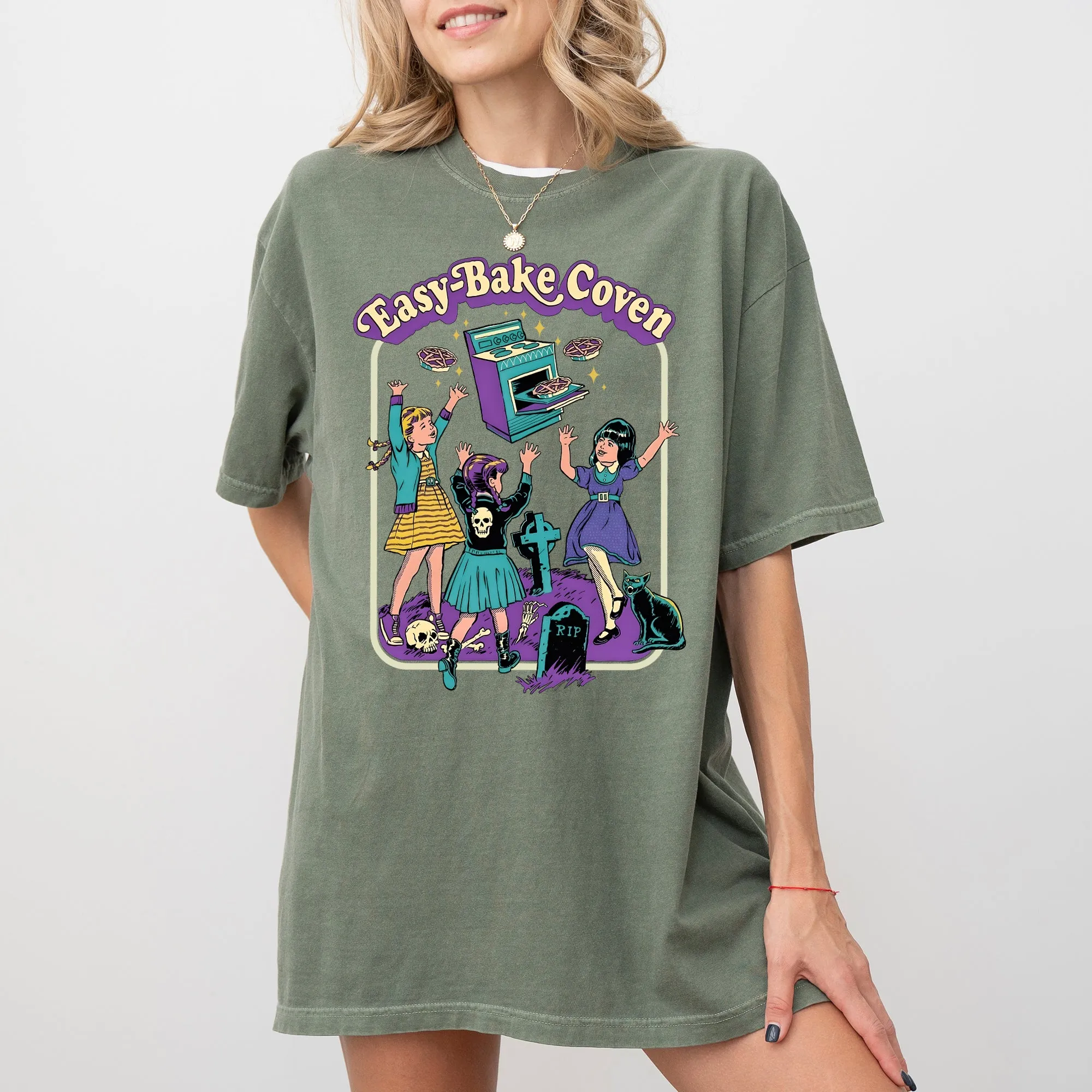 Easy-Bake Coven, Retro, Ghost, Spooky, Scary, Skeleton, Skull, Western, Witch, Aesthetic, Meme, Halloween, Costume, Tshirt Comfort Colors T-Shirt sold by Refinery Number One product image thumbnail 4