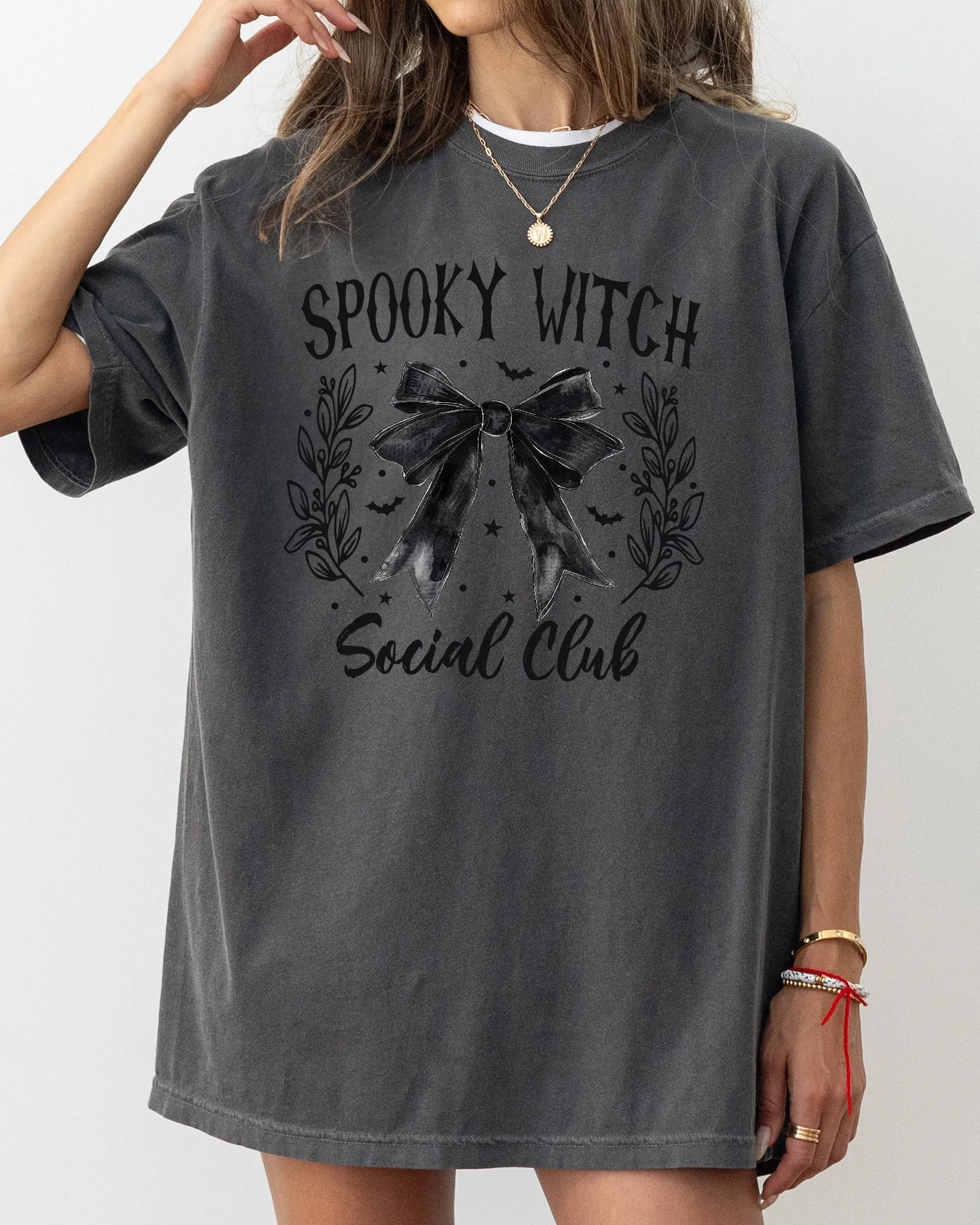 Spooky Witch Social Club, Ghost, Spooky, Scary, Skeleton, Skull, Western, Witch, Aesthetic, Meme, Halloween, Costume, Tshirt Comfort Colors T-Shirt sold by Refinery Number One product image thumbnail 4