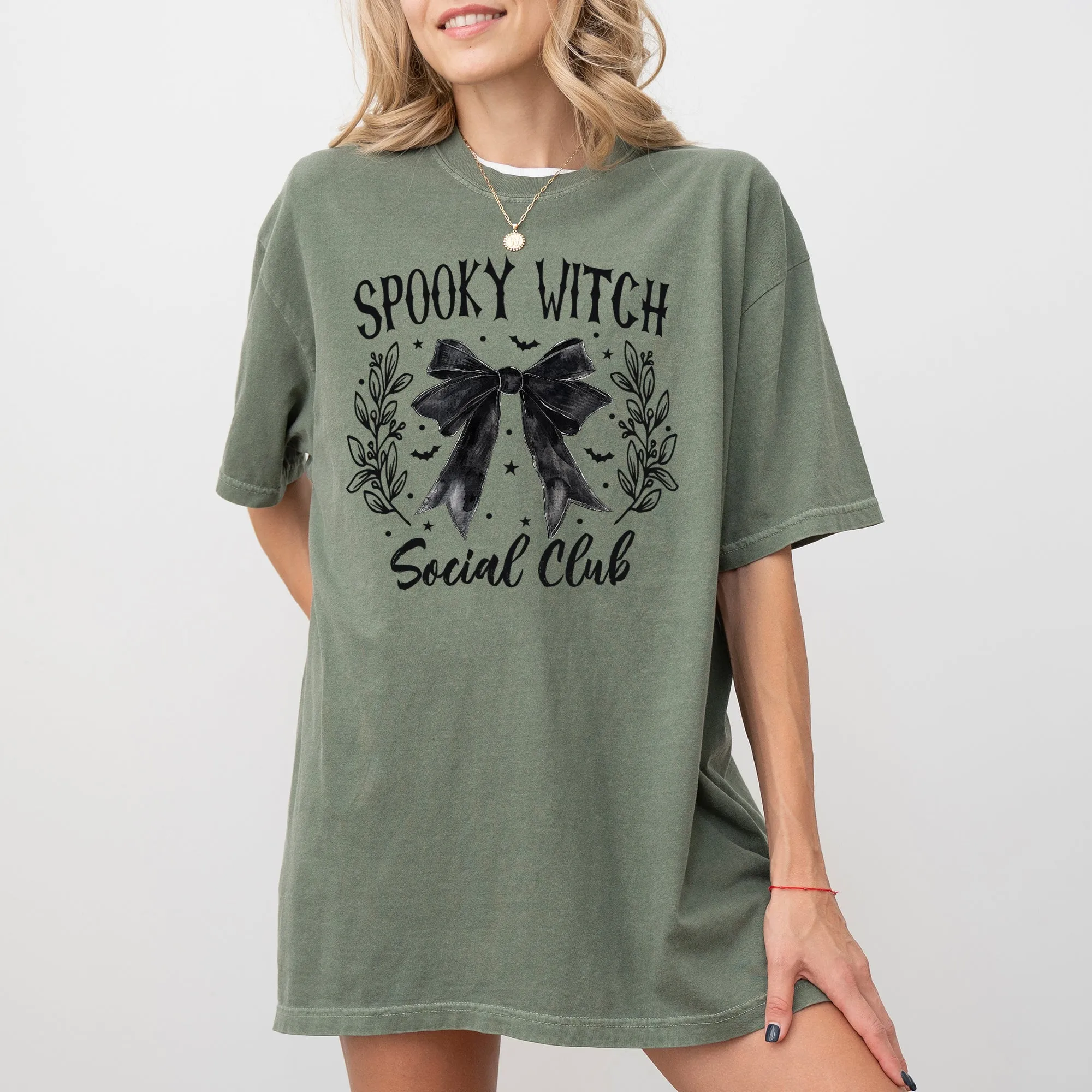 Spooky Witch Social Club, Ghost, Spooky, Scary, Skeleton, Skull, Western, Witch, Aesthetic, Meme, Halloween, Costume, Tshirt Comfort Colors T-Shirt sold by Refinery Number One product image thumbnail 5