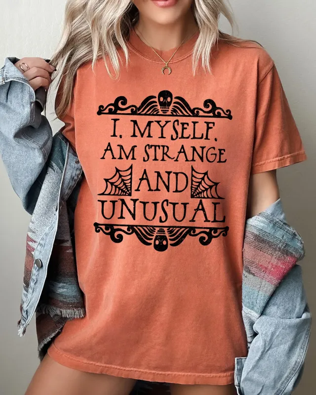 Strange and Unusual, Skeleton, Ghost, Spooky, Scary, Skull, Western, Witch, Aesthetic, Meme, Halloween, Costume, Tshirt Comfort Colors T-Shirt sold by Refinery Number One