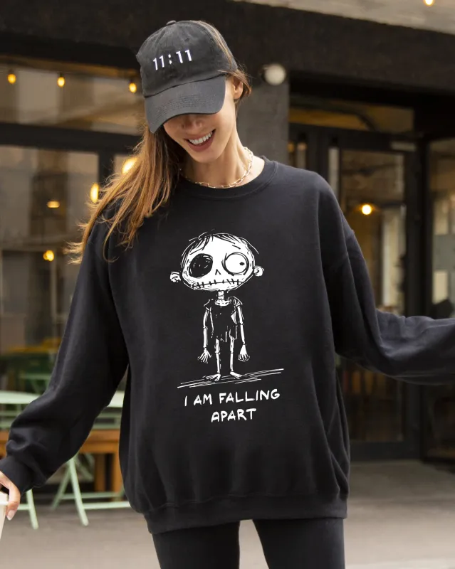 I Am Falling Apart, Zombie, Aesthetic, Funny, Meme, Halloween, Witch, Spooky, Costume, Skeleton, Mental Health Sweatshirt sold by Refinery Number One