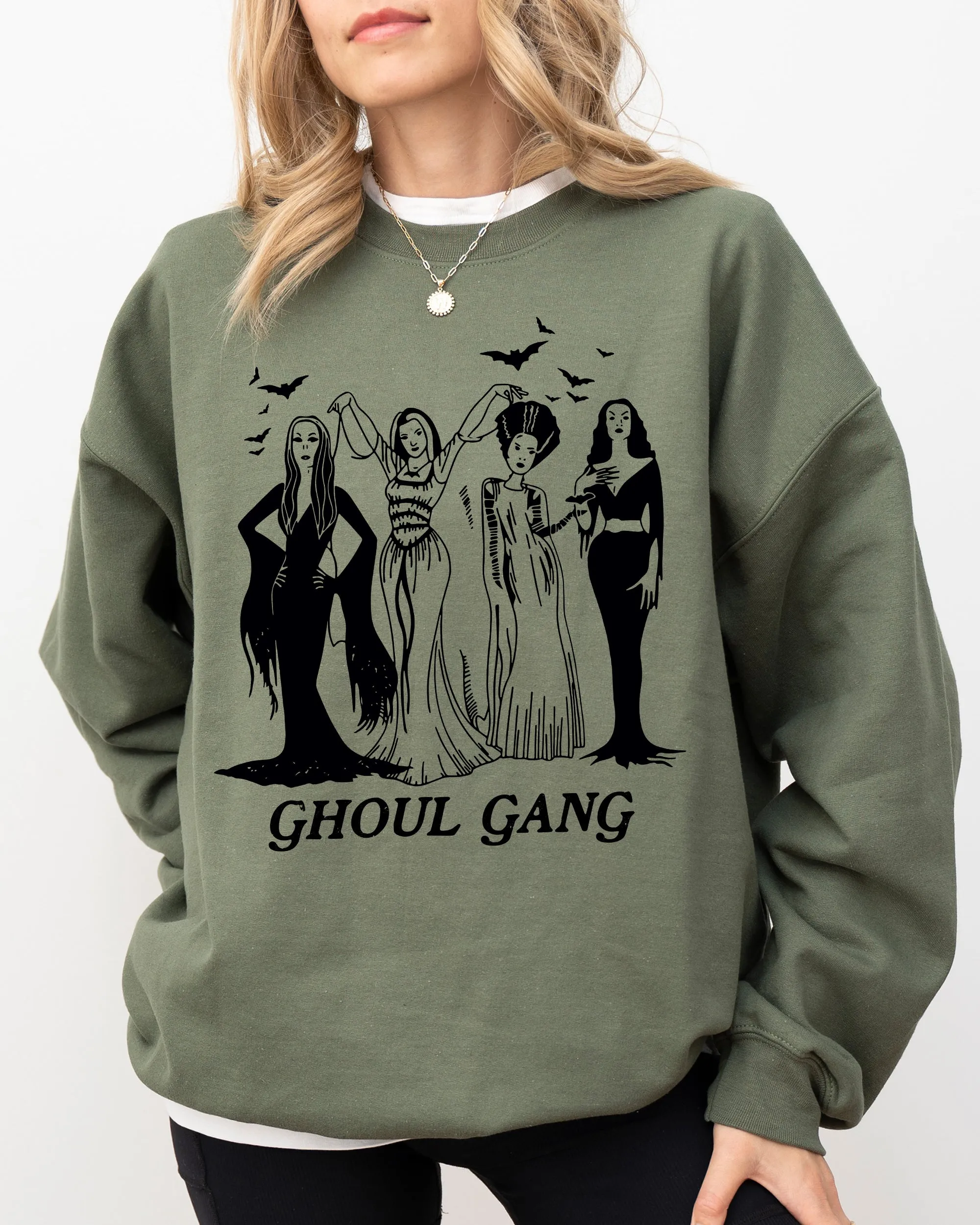 Ghoul Gang, Funny, Witch, Aesthetic, Meme, Halloween, Spooky, Costume Sweatshirt sold by Refinery Number One product image thumbnail 4