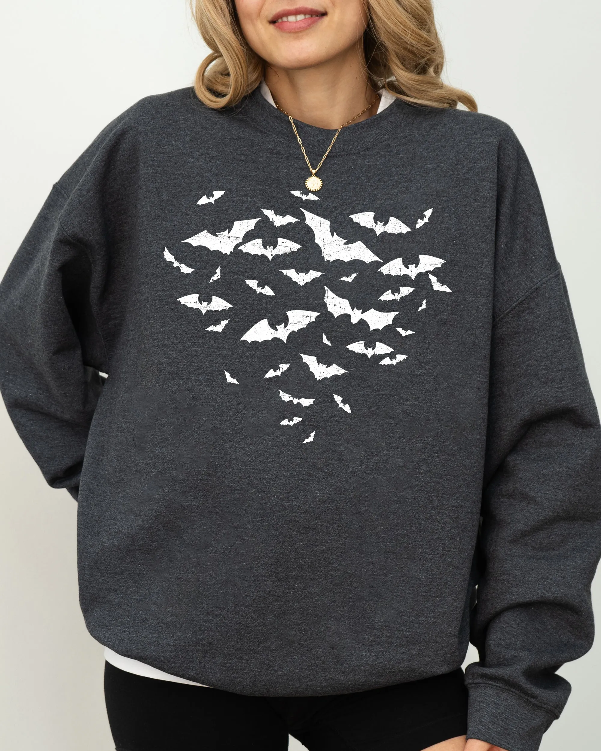Flying Bats Halloween Spooky Witch Meme Costume Cozy Warm Soft Graphic Sweatshirt sold by Refinery Number One product image thumbnail 5