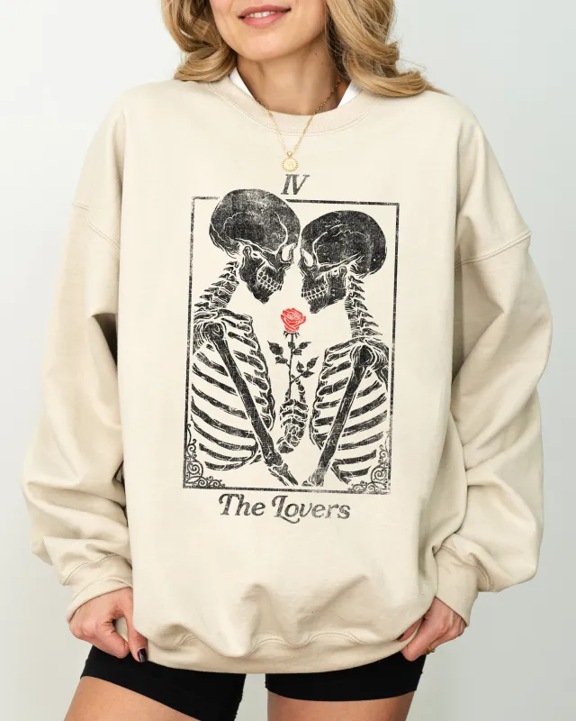 The Lovers, Skeleton, Ghost, Funny, Witch, Aesthetic, Meme, Halloween, Spooky, Costume Sweatshirt sold by Refinery Number One