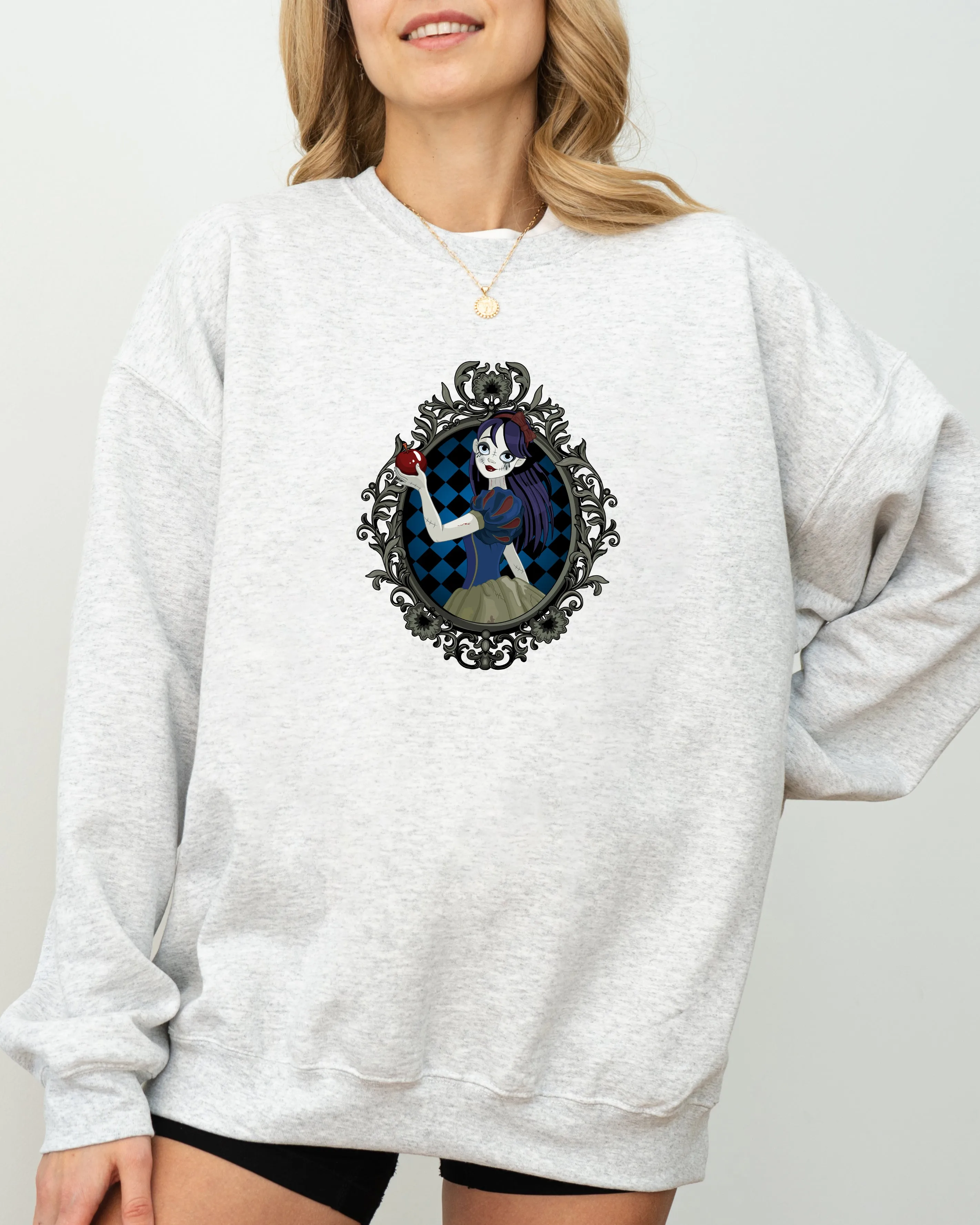 Snow White, Princess, Skeleton, Funny, Witch, Aesthetic, Meme, Halloween, Spooky, Costume Sweatshirt sold by Refinery Number One product image thumbnail 4