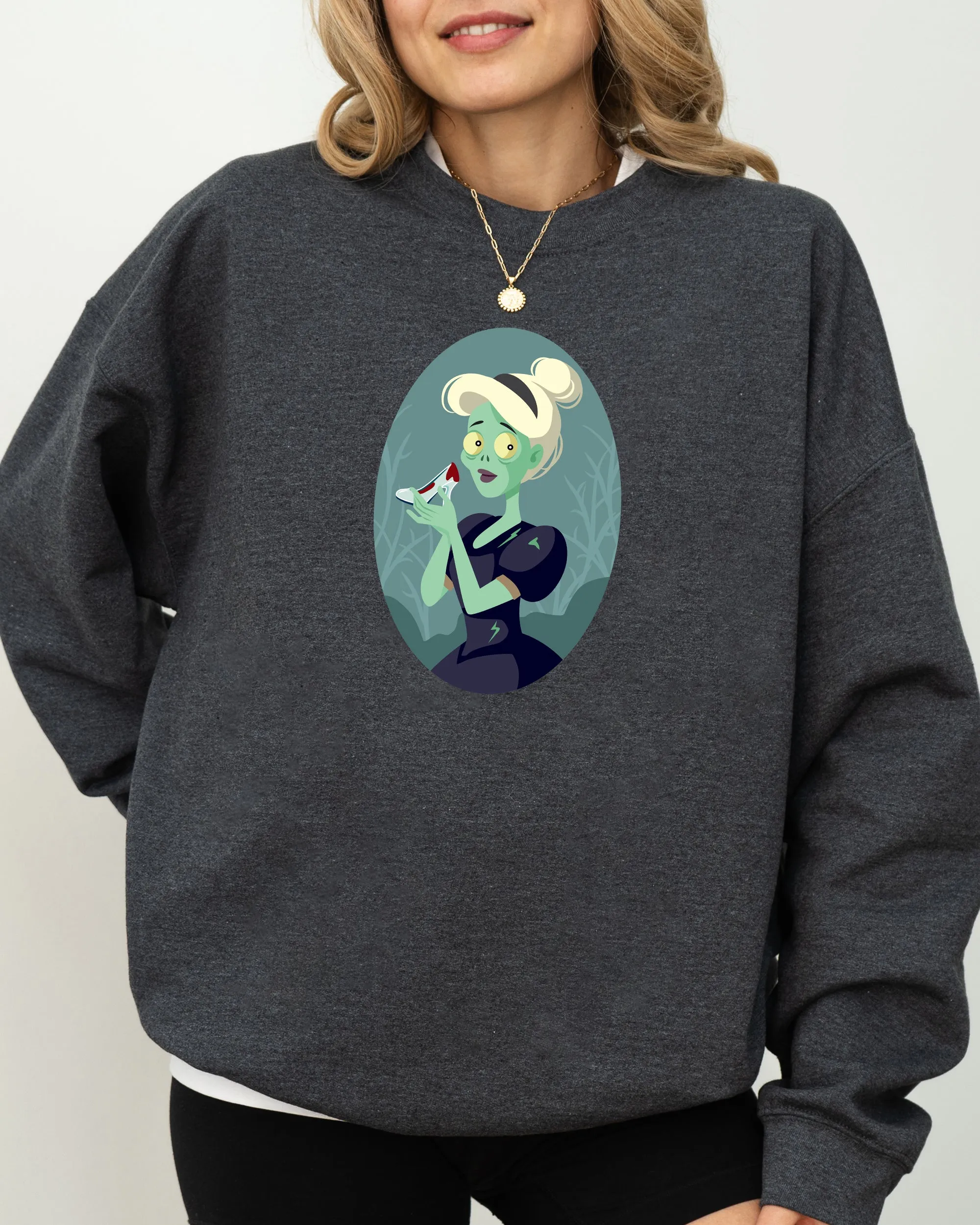 Cinderella, Princess, Skeleton, Funny, Witch, Aesthetic, Meme, Halloween, Spooky, Costume Sweatshirt sold by Refinery Number One product image thumbnail 5