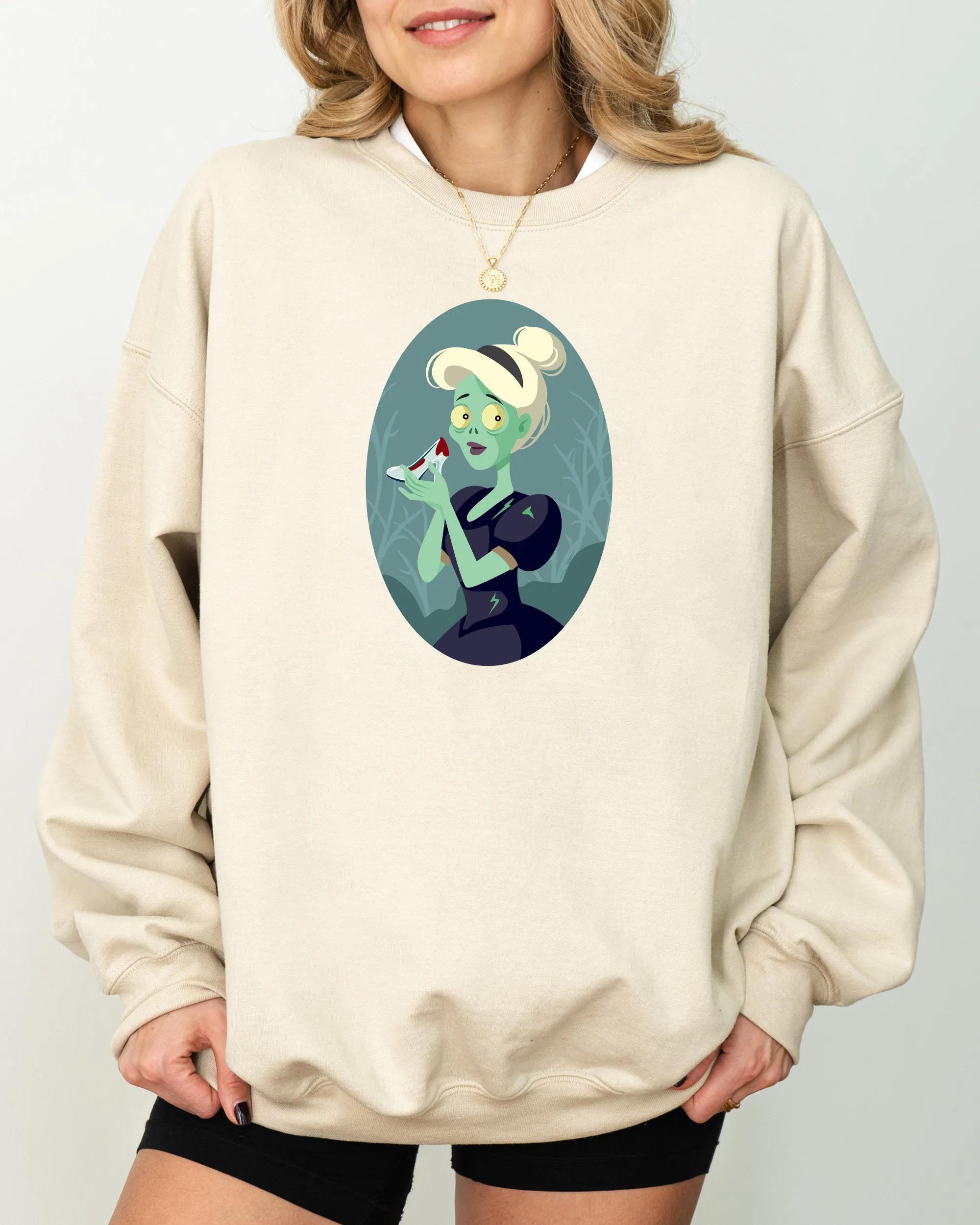 Cinderella, Princess, Skeleton, Funny, Witch, Aesthetic, Meme, Halloween, Spooky, Costume Sweatshirt sold by Refinery Number One product image thumbnail 2