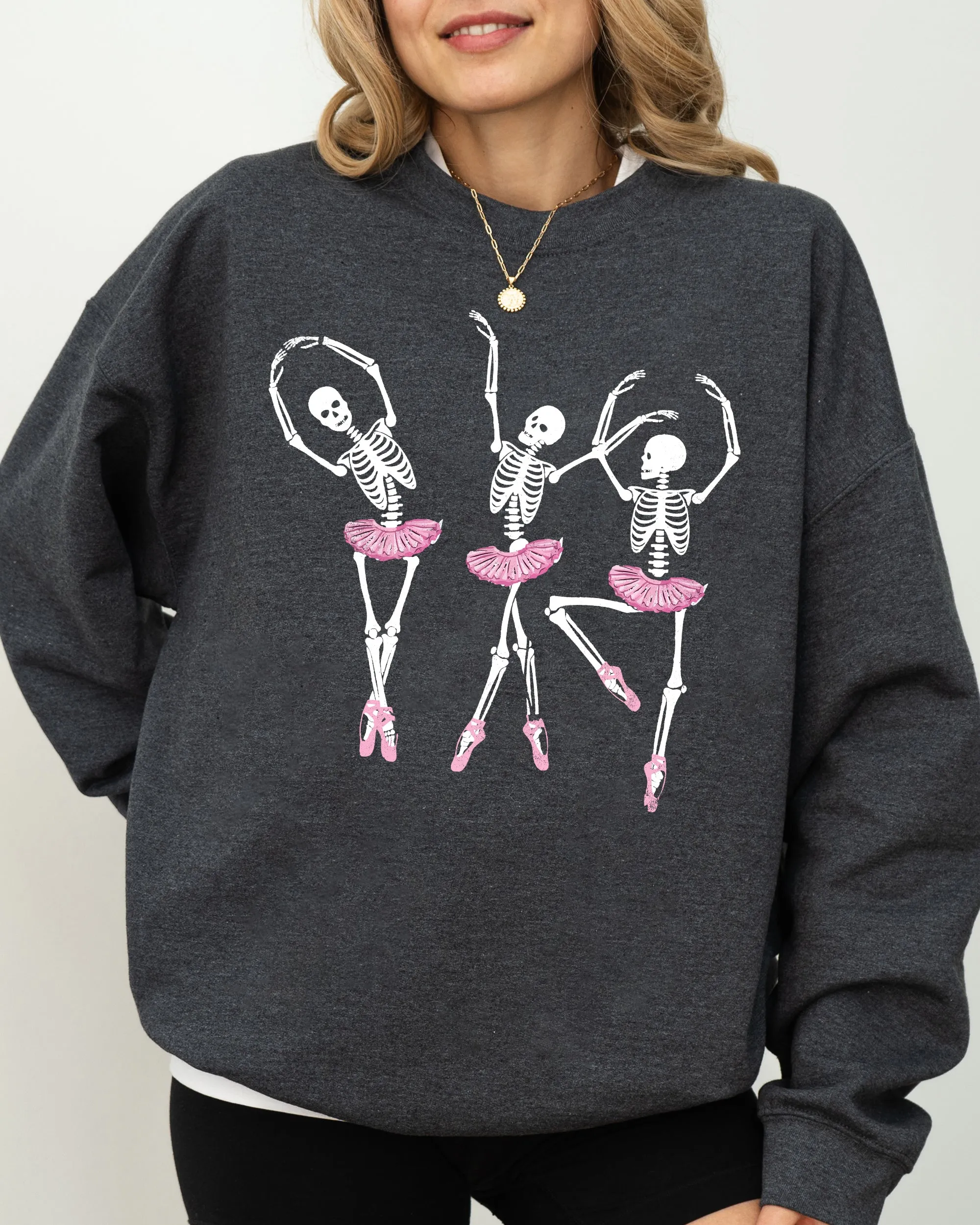 Dancing Skeleton Ladies, Ghost, Spooky, Funny, Witch, Aesthetic, Meme, Halloween, Costume Sweatshirt sold by Refinery Number One product image thumbnail 5