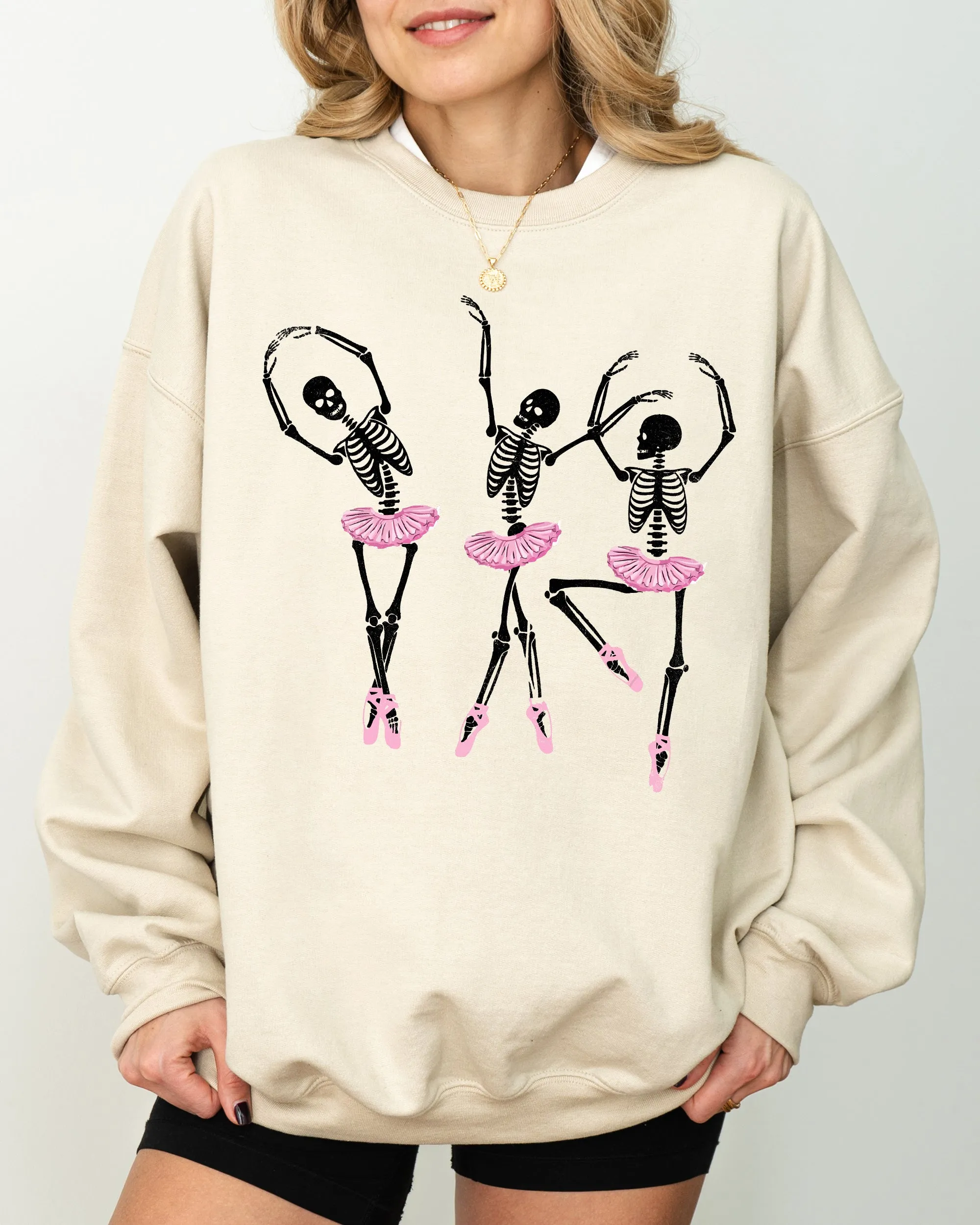 Dancing Skeleton Ladies, Ghost, Spooky, Funny, Witch, Aesthetic, Meme, Halloween, Costume Sweatshirt sold by Refinery Number One product image thumbnail 3