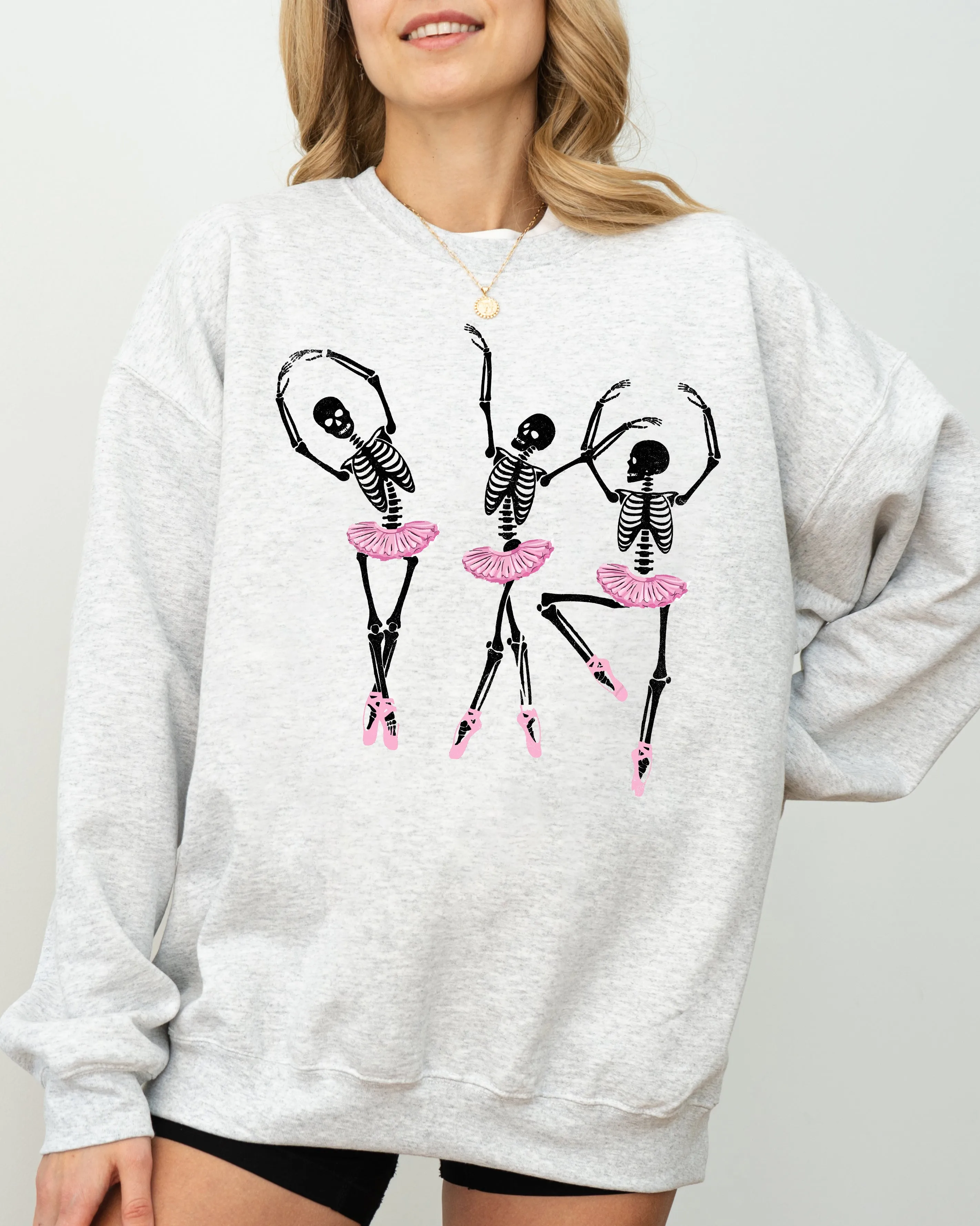 Dancing Skeleton Ladies, Ghost, Spooky, Funny, Witch, Aesthetic, Meme, Halloween, Costume Sweatshirt sold by Refinery Number One