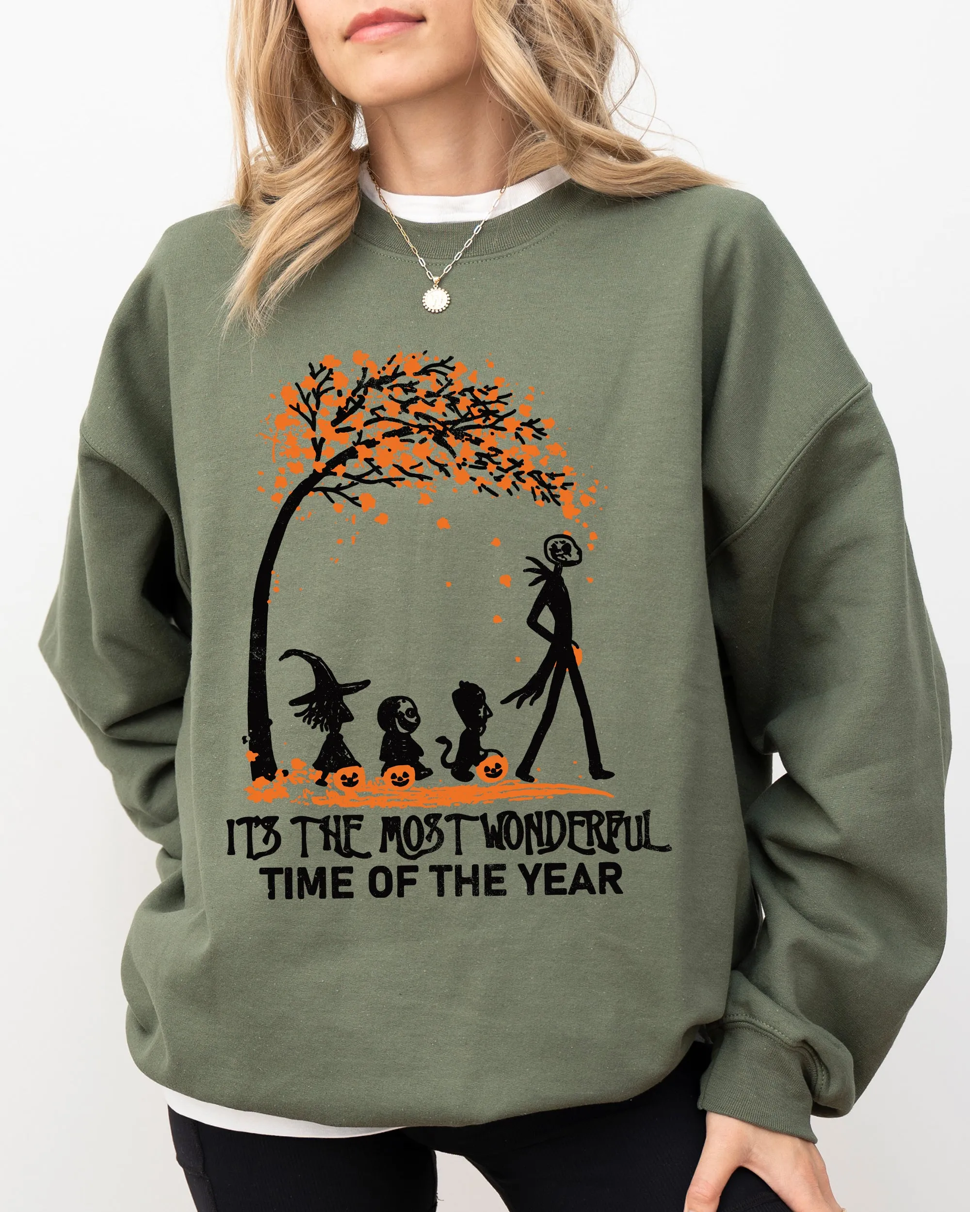 It's The Most Wonderful Time, Horror Movie, Skeleton, Spooky, Ghost, Funny, Witch, Aesthetic, Meme, Halloween, Costume Sweatshirt sold by Refinery Number One product image thumbnail 3