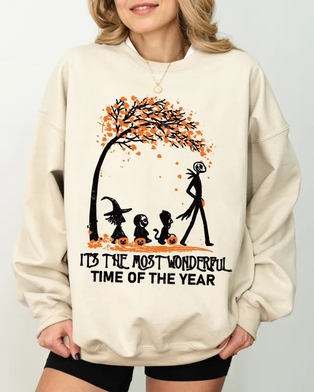 It's The Most Wonderful Time, Horror Movie, Skeleton, Spooky, Ghost, Funny, Witch, Aesthetic, Meme, Halloween, Costume Sweatshirt sold by Refinery Number One