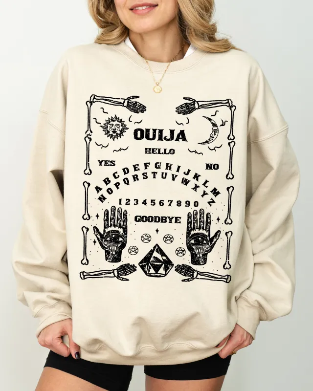 Spirit Board, Skeleton, Spooky, Ghost, Funny, Witch, Aesthetic, Meme, Halloween, Costume Sweatshirt sold by Refinery Number One