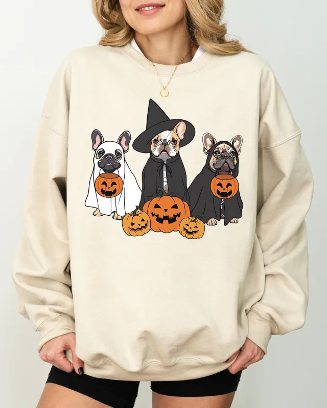 Ghost Dogs, Skeleton, Funny, Pumpkin, Spooky, Witch, Aesthetic, Meme, Halloween, Costume Sweatshirt sold by Refinery Number One