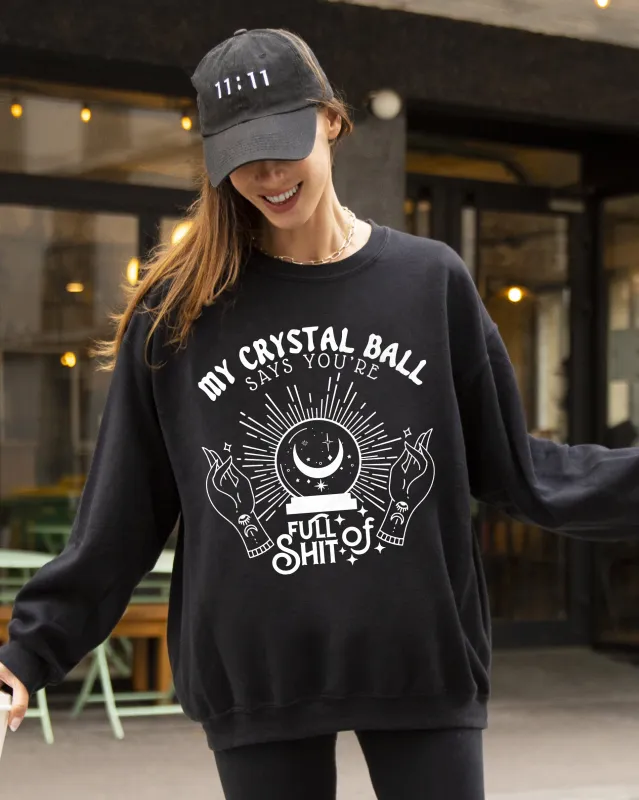 Crystal Ball, Skeleton, Funny, Pumpkin, Spooky, Witch, Aesthetic, Meme, Halloween, Costume Sweatshirt sold by Refinery Number One