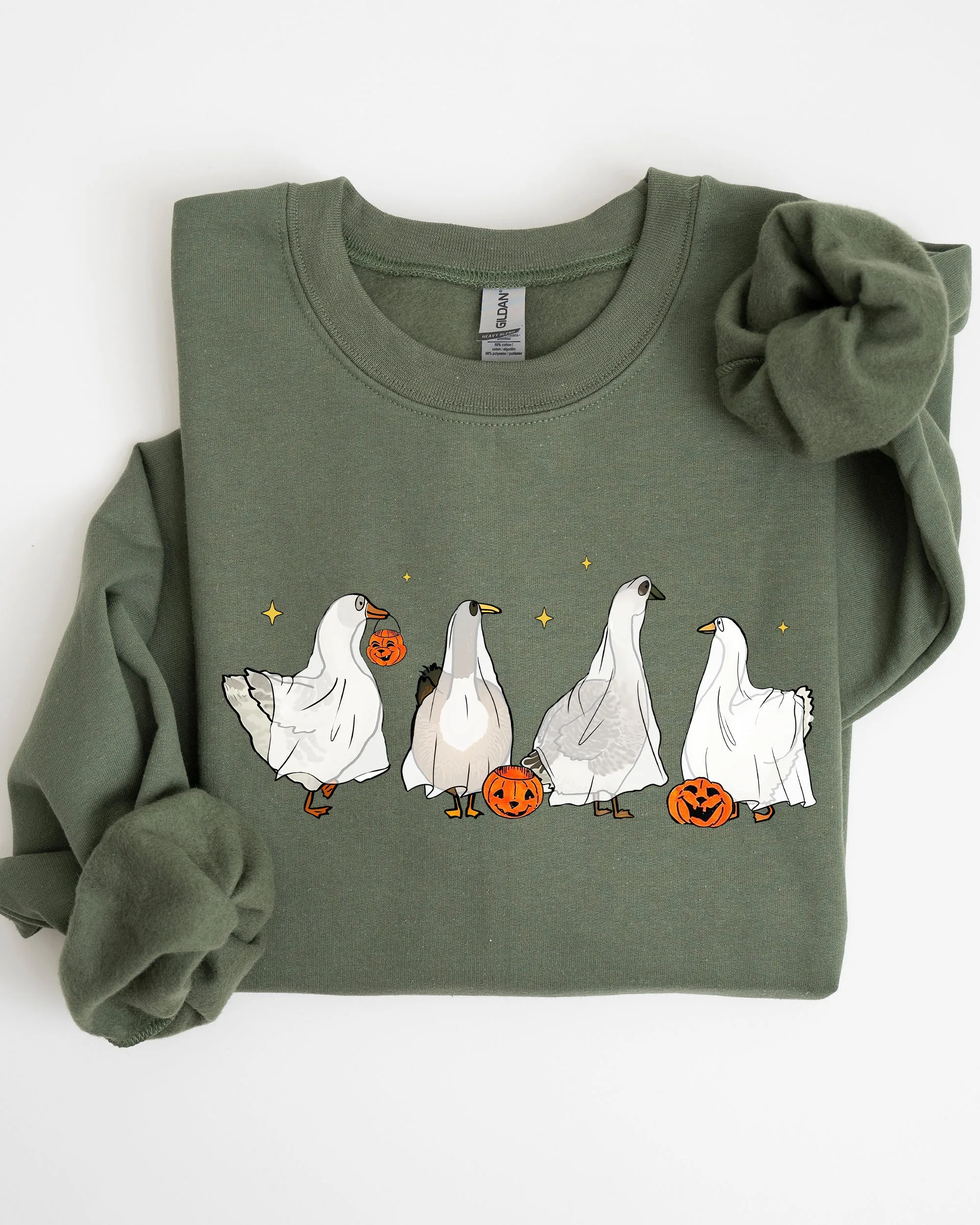 Ghost Geese, Farm, Skeleton, Funny, Pumpkin, Spooky, Witch, Aesthetic, Meme, Halloween, Costume Sweatshirt sold by Refinery Number One
