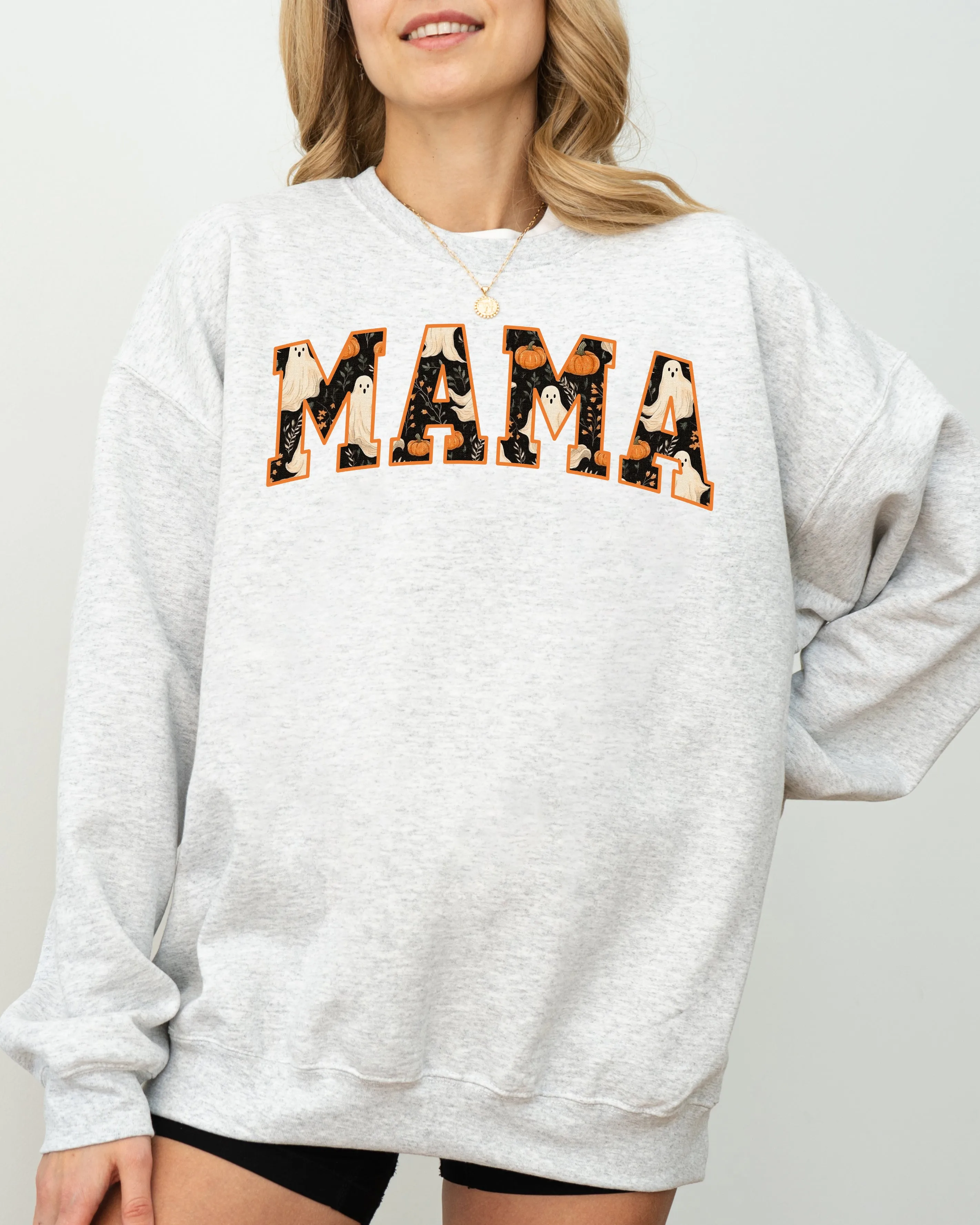 Mama, Ghost, Skeleton, Funny, Pumpkin, Spooky, Witch, Aesthetic, Meme, Halloween, Costume Sweatshirt sold by Refinery Number One product image thumbnail 4